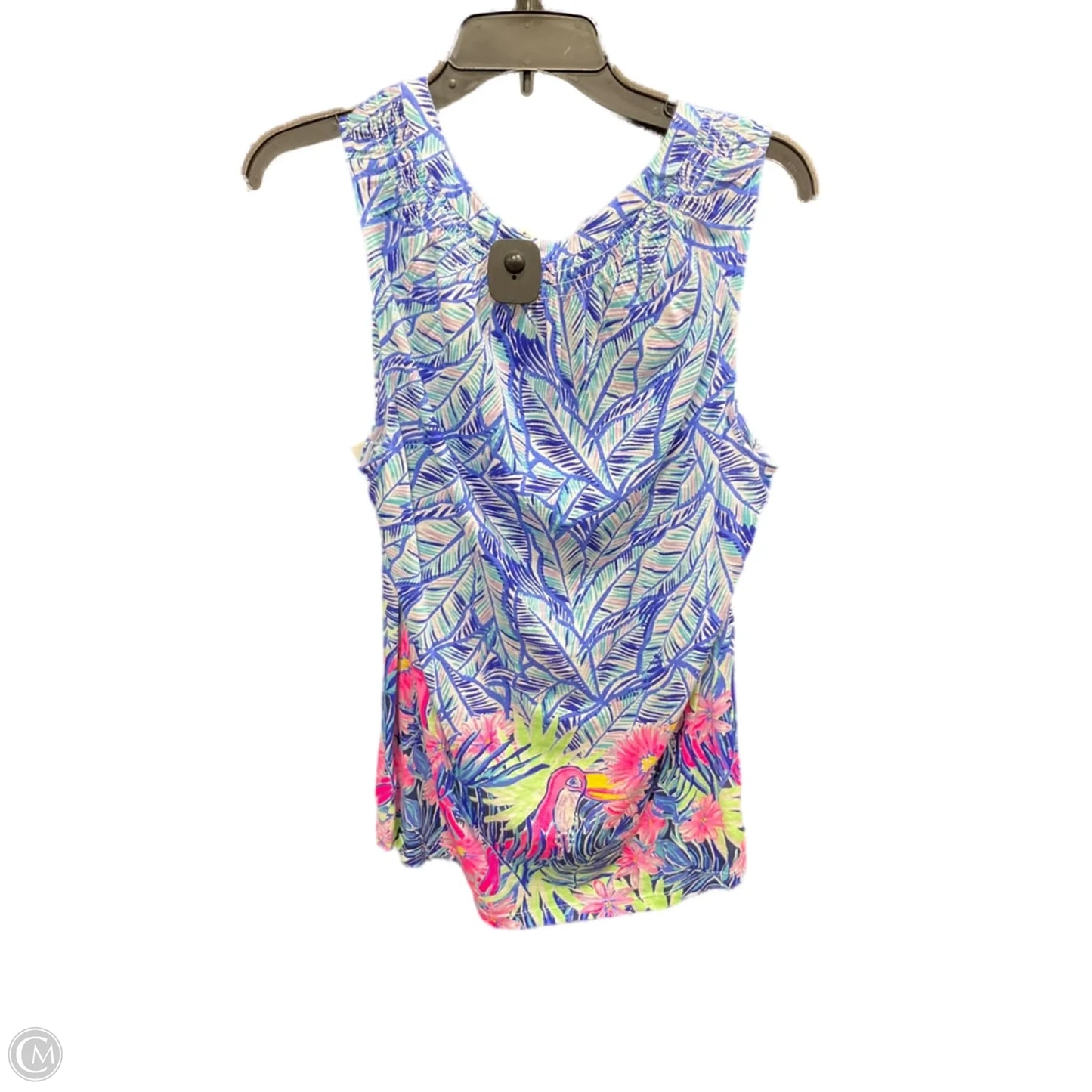 Top Sleeveless Designer By Lilly Pulitzer In Blue & Pink, Size: L