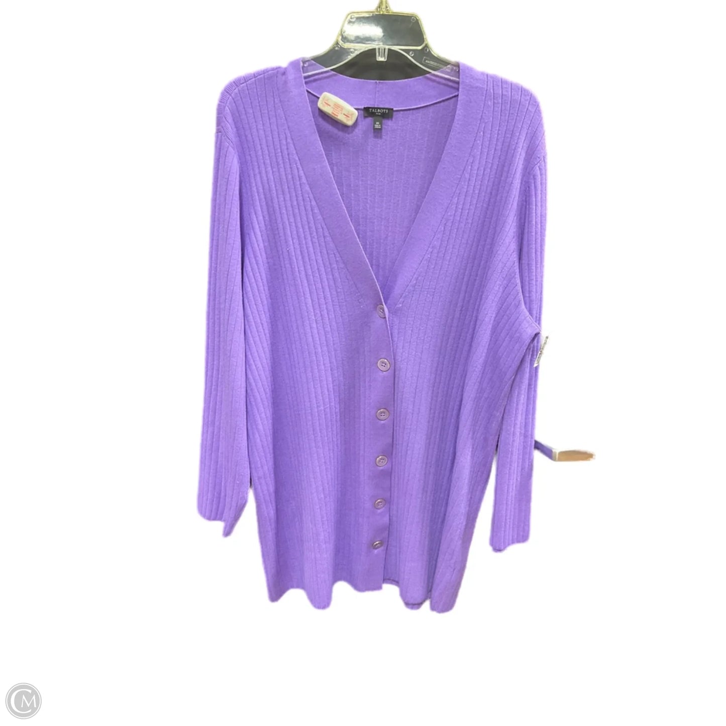 Cardigan By Talbots In Purple, Size: 2x