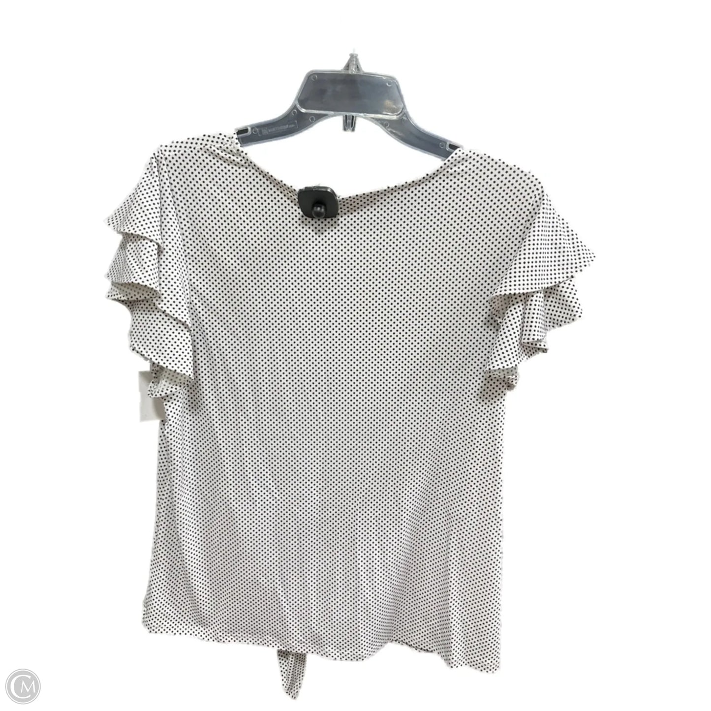 Top Short Sleeve By Adrianna Papell In Polkadot Pattern, Size: L