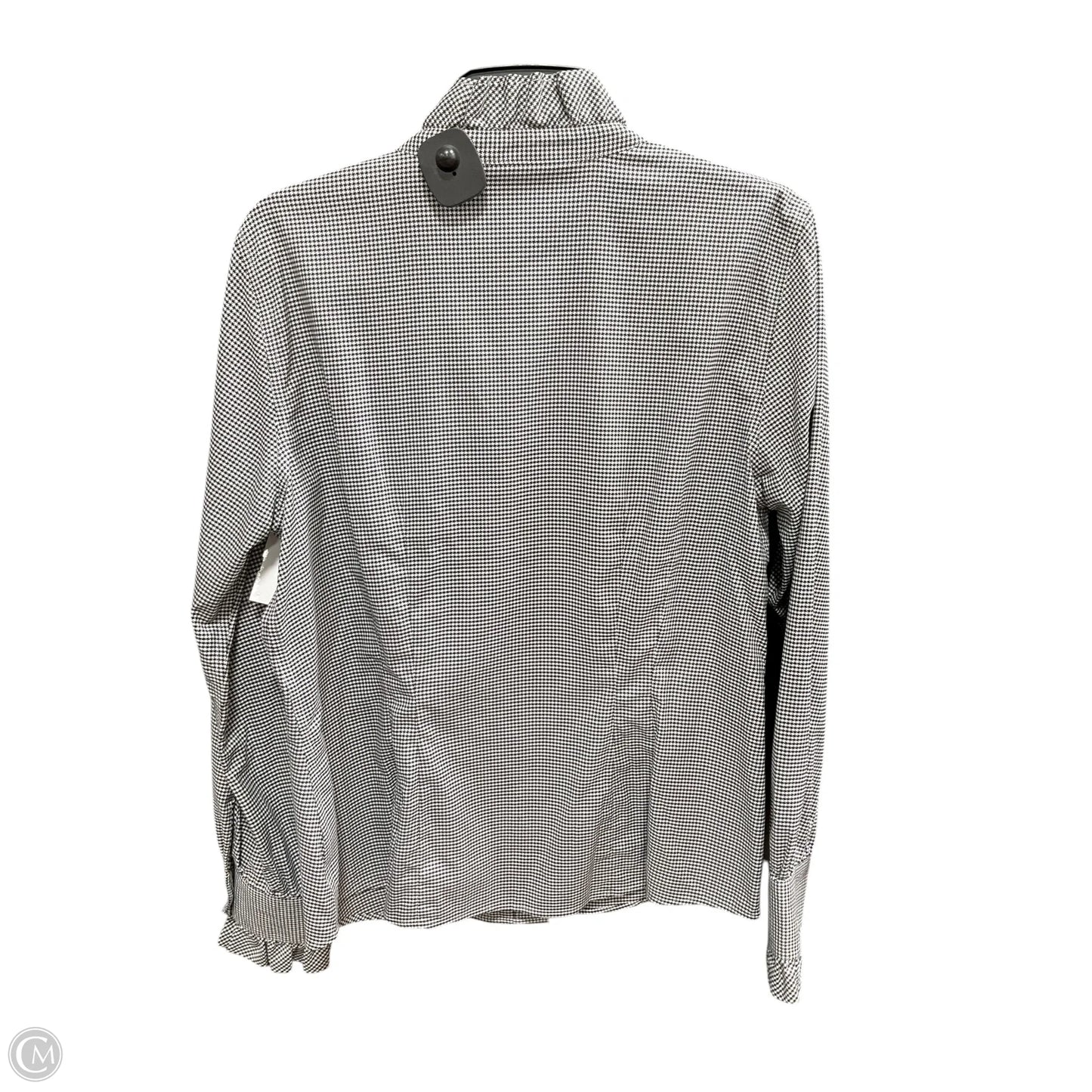 Blouse Long Sleeve By Brooks Brothers In Black & White, Size: 14