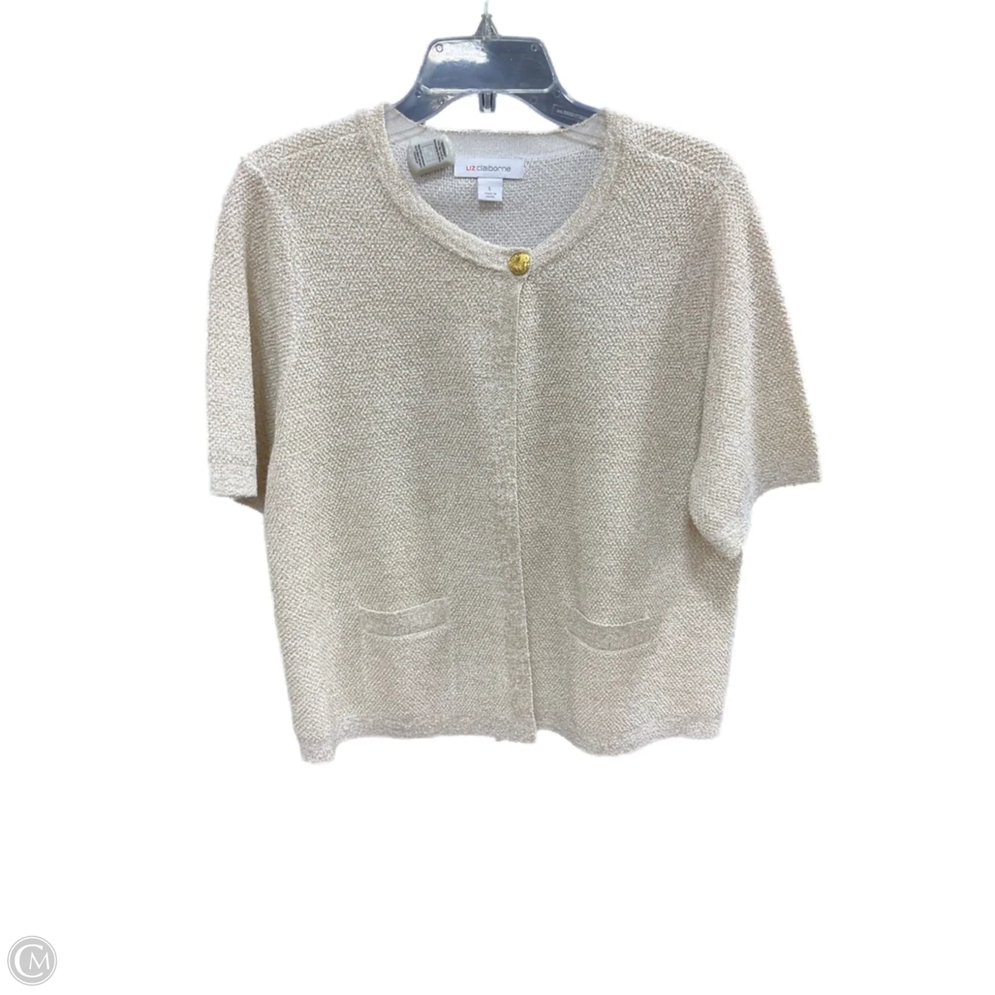 Cardigan By Liz Claiborne In Gold, Size: L