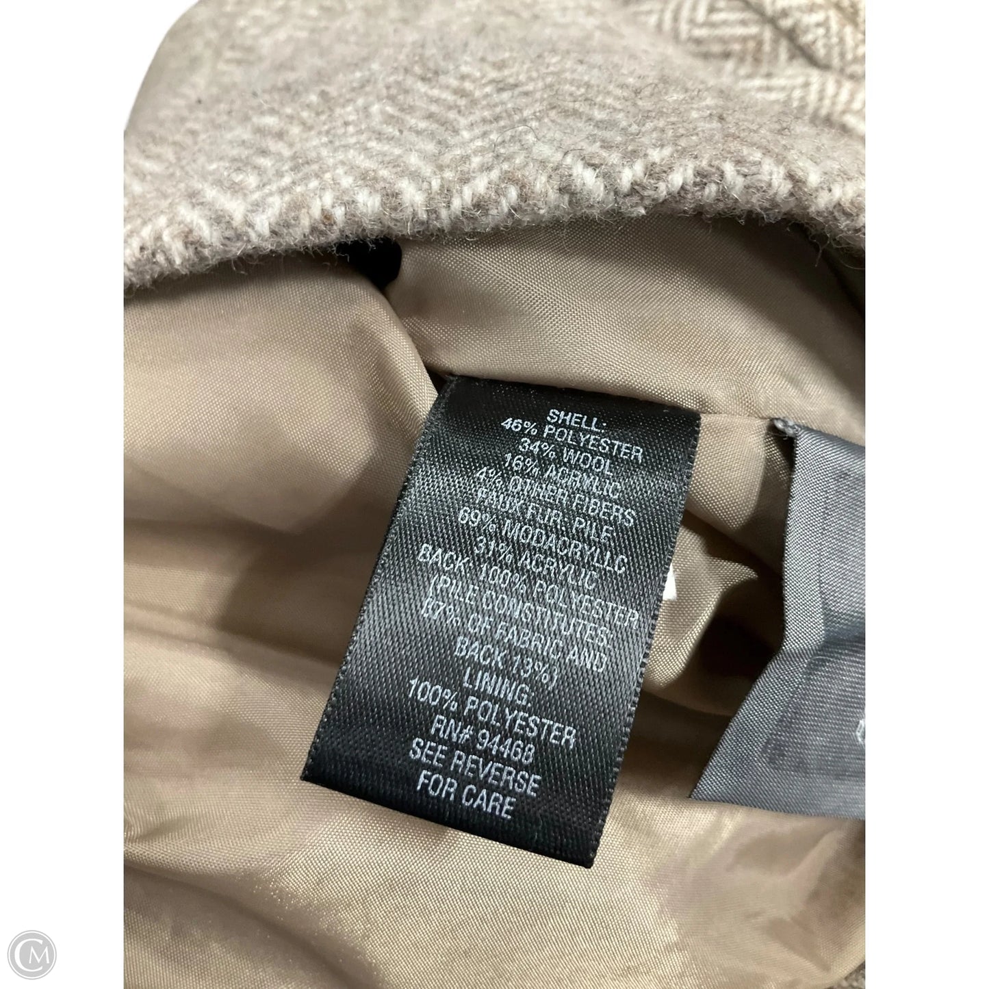 Coat Wool By Croft And Barrow In Beige, Size: L