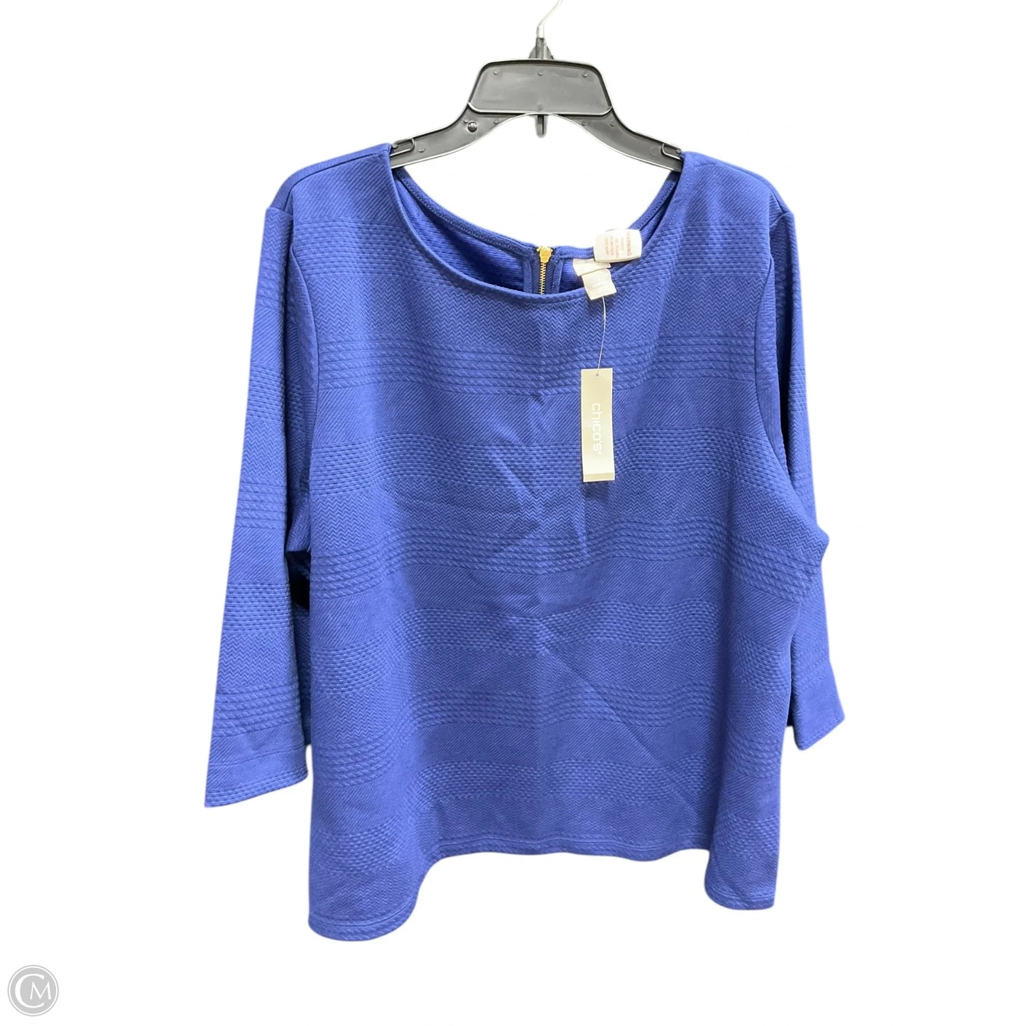 Top 3/4 Sleeve By Chicos In Blue, Size: Xxl