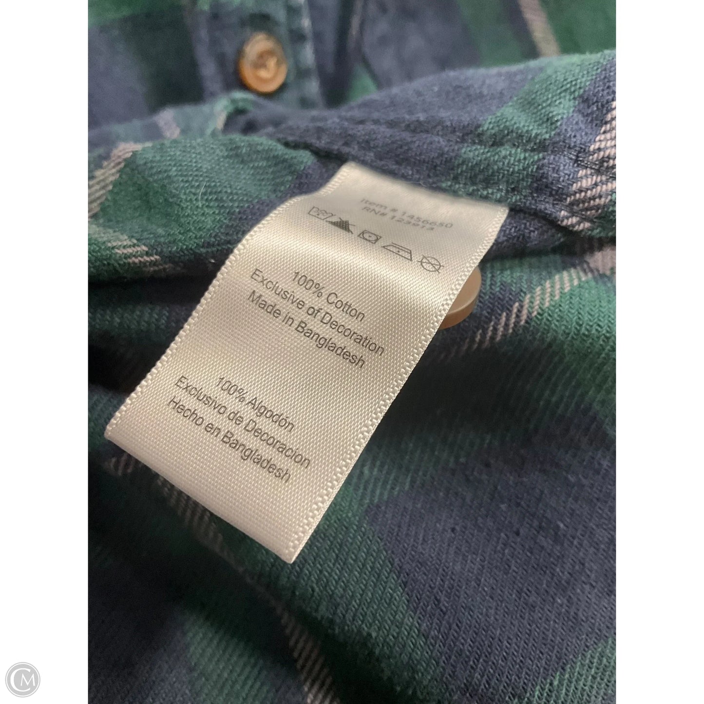 Blouse Long Sleeve By Jachs Girlfirend In Blue & Green, Size: Xl