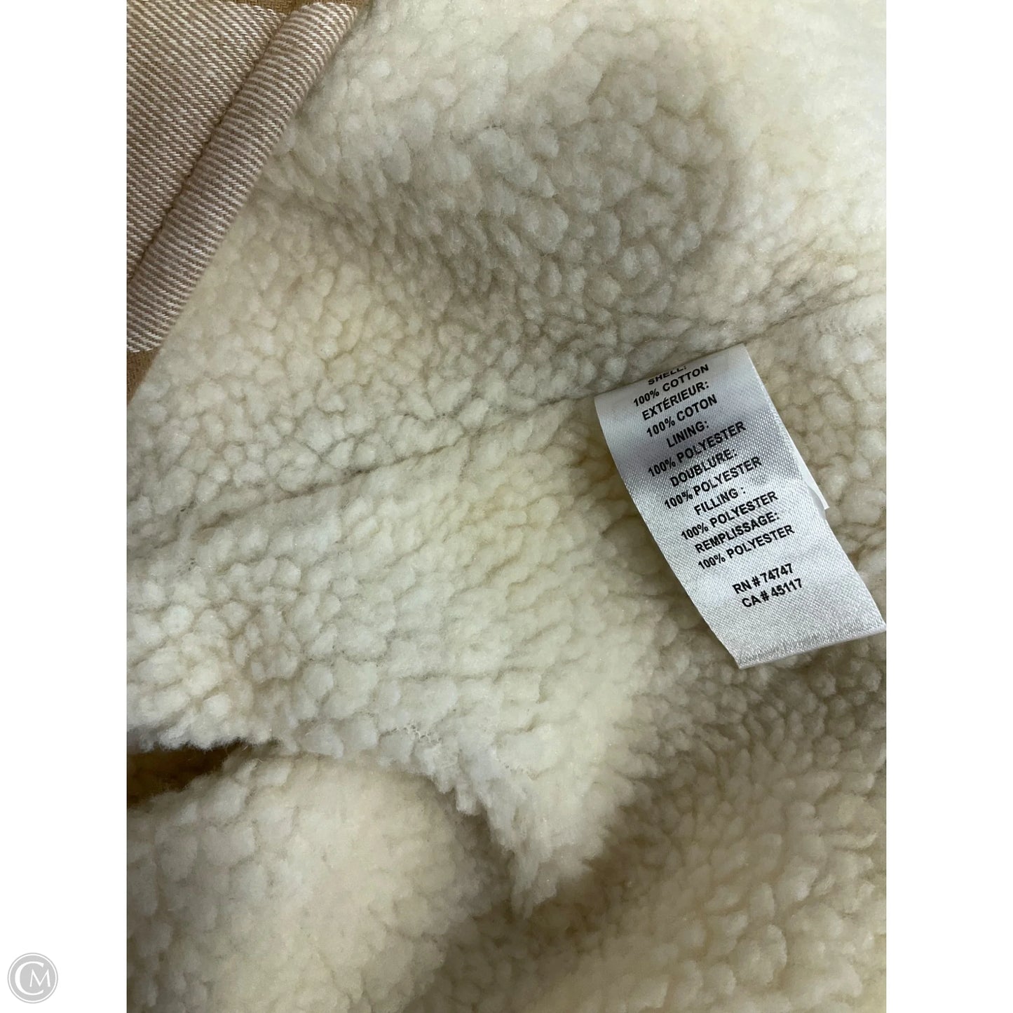 Jacket Puffer & Quilted By Natural Reflections In Tan & White, Size: M