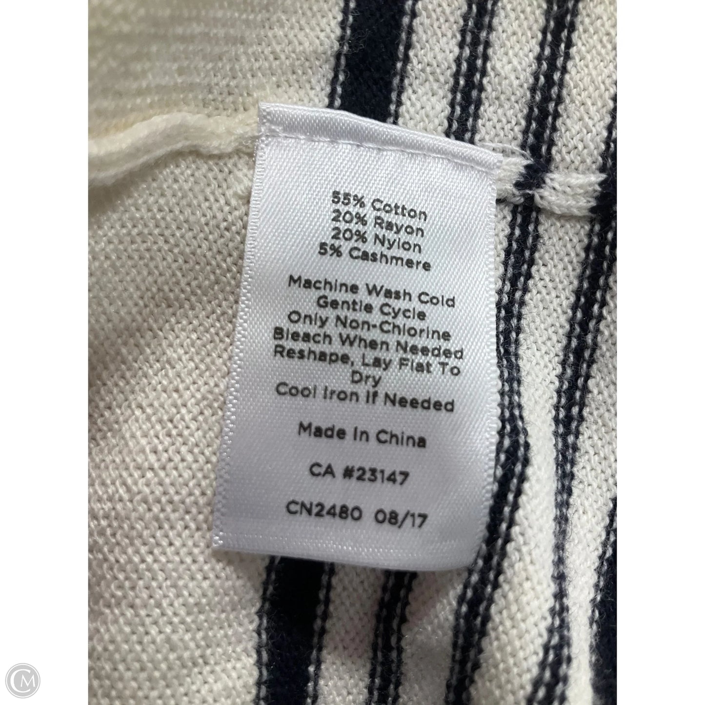 Cardigan By Talbots In Blue & Cream, Size: 2x