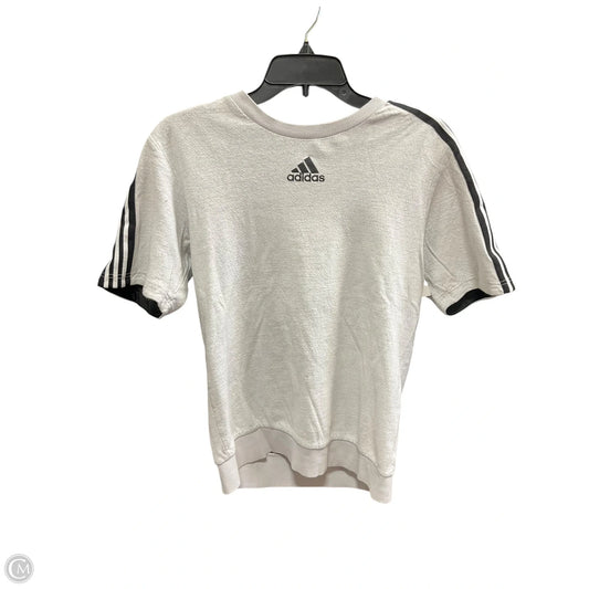 Athletic Top Short Sleeve By Adidas In Grey, Size: S