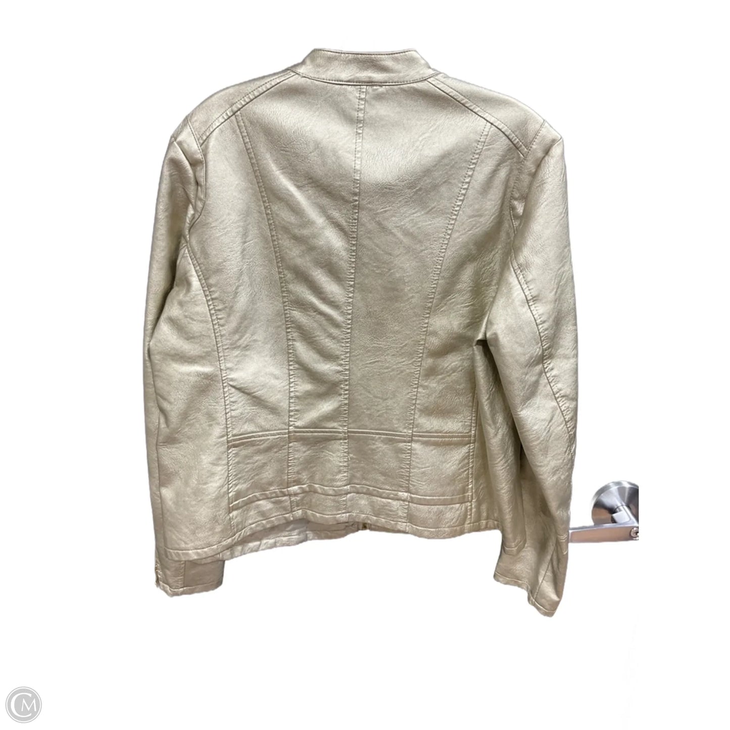 Jacket Moto By Baccini In Gold, Size: L