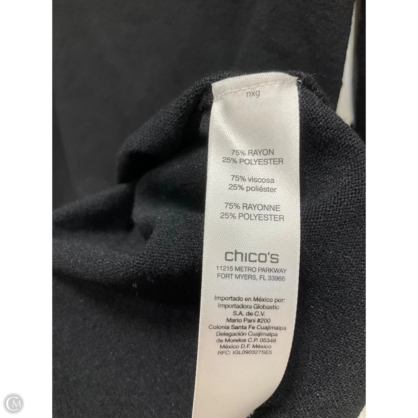 Top Long Sleeve By Chicos In Black, Size: Xl