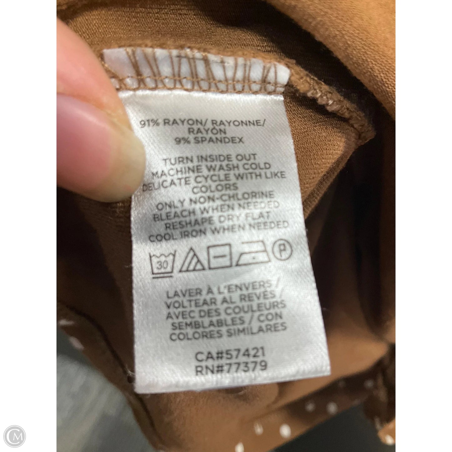 Top Long Sleeve Basic By Ann Taylor In Polkadot Pattern, Size: S