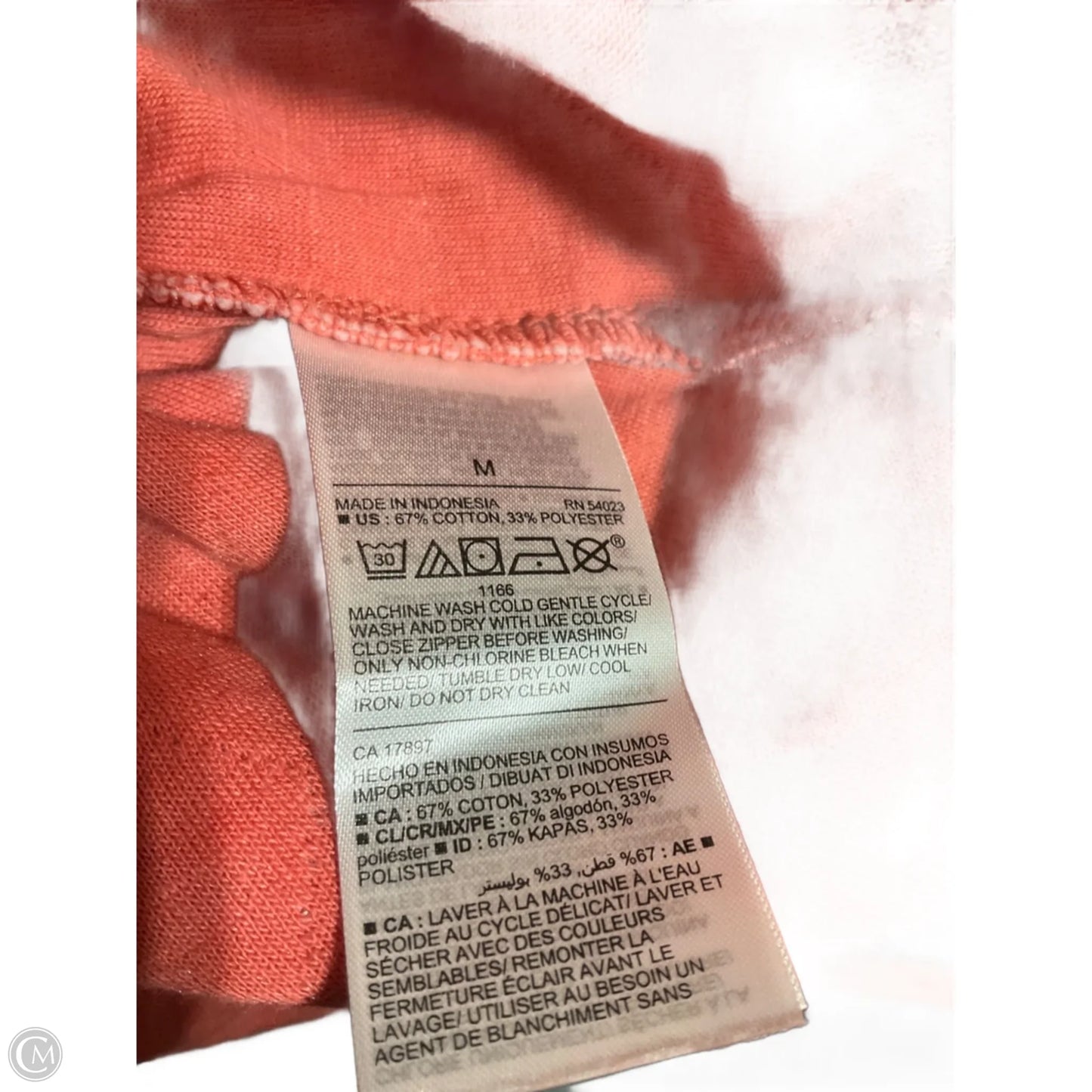 Athletic Top Long Sleeve Hoodie By Old Navy In Orange, Size: M