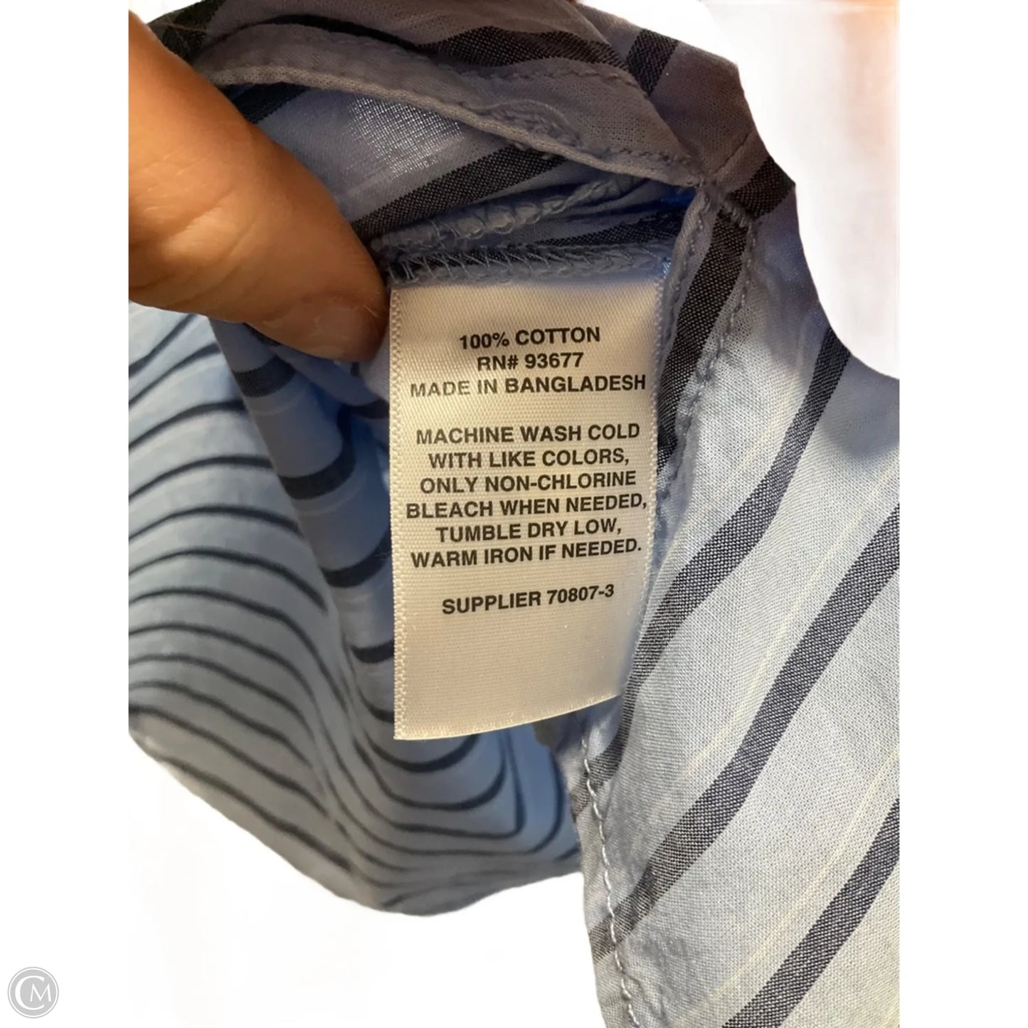 Blouse Long Sleeve By St Johns Bay In Blue, Size: Xl