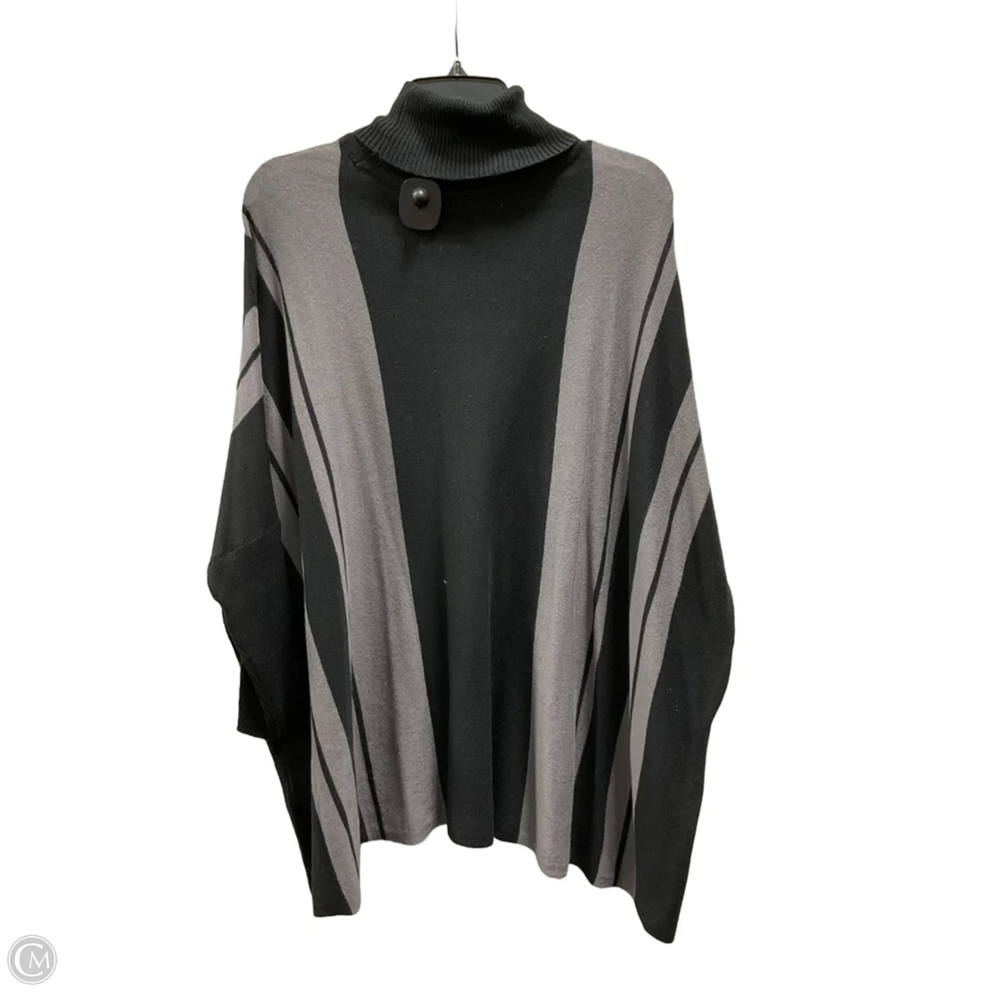 Top Long Sleeve By Morgan Taylor In Black & Grey, Size: L