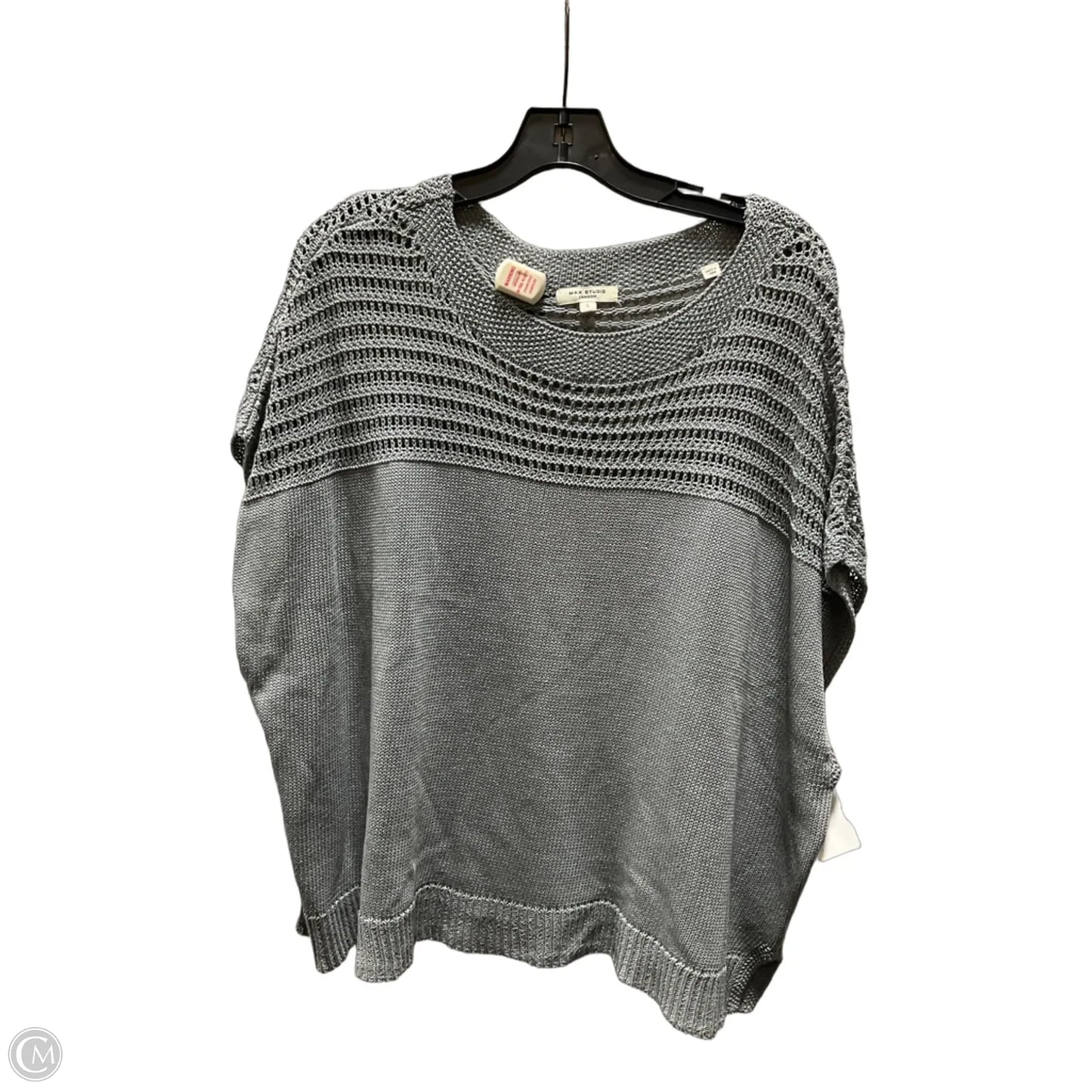 Top Short Sleeve By Max Studio In Grey, Size: L