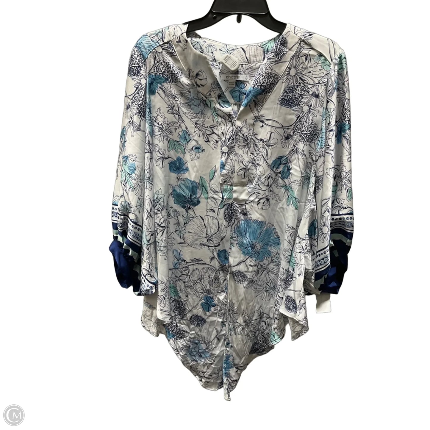 Top Short Sleeve By Chicos In Blue, Size: L