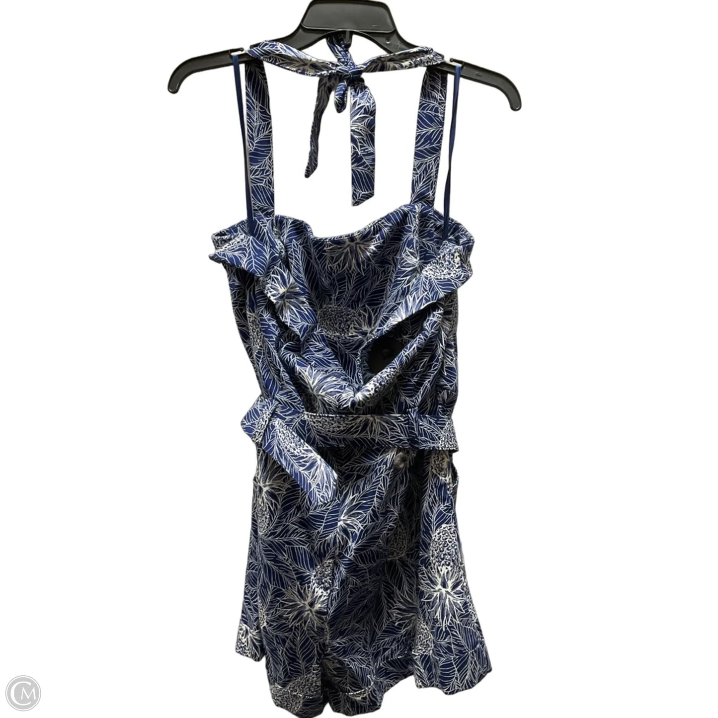 Romper By Cmb In Blue & Cream, Size: Xl