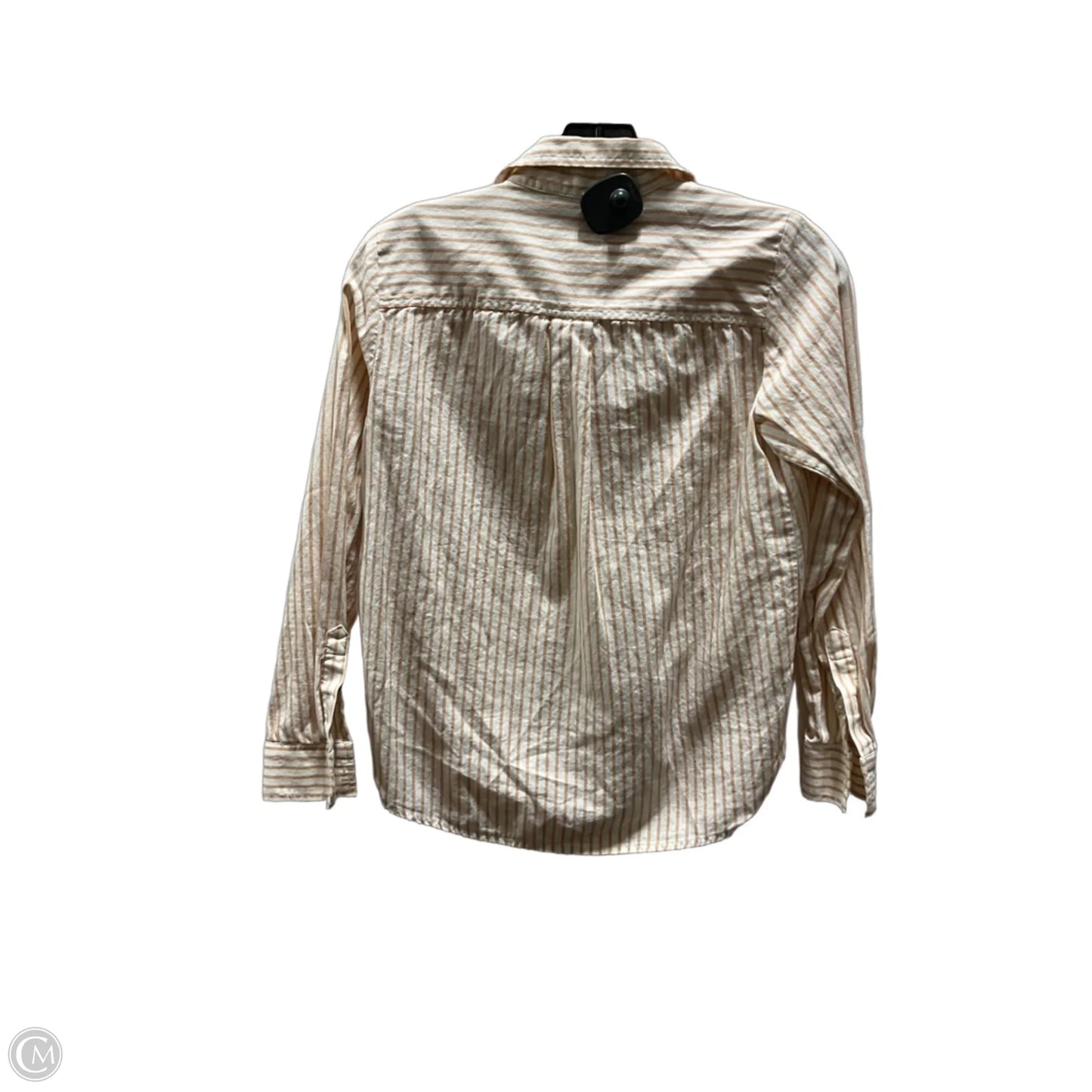 Blouse Long Sleeve By Loft In Striped Pattern, Size: Xs