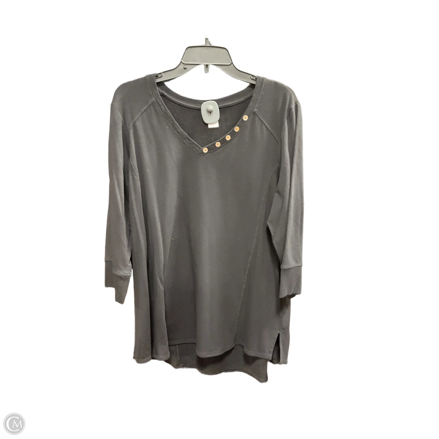 Top 3/4 Sleeve By Chicos In Black, Size: Xl