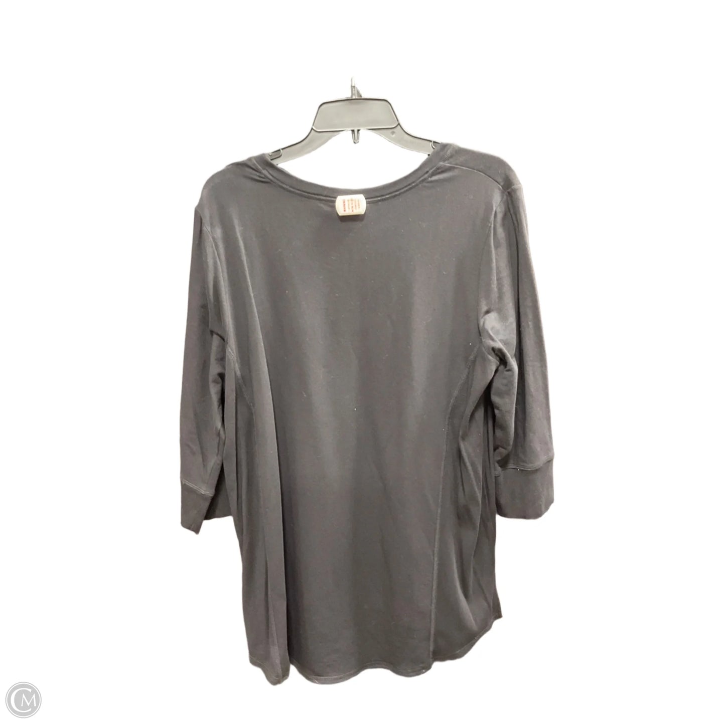 Top 3/4 Sleeve By Chicos In Black, Size: Xl