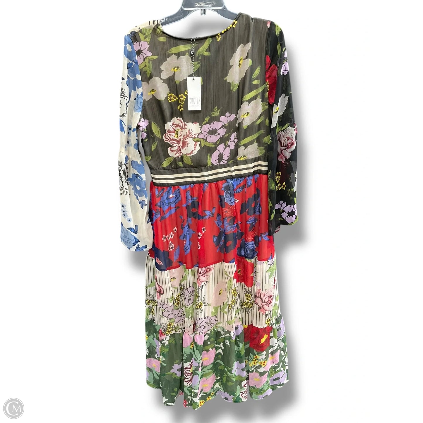 Dress Casual Midi By Kaktus In Floral Print, Size: L