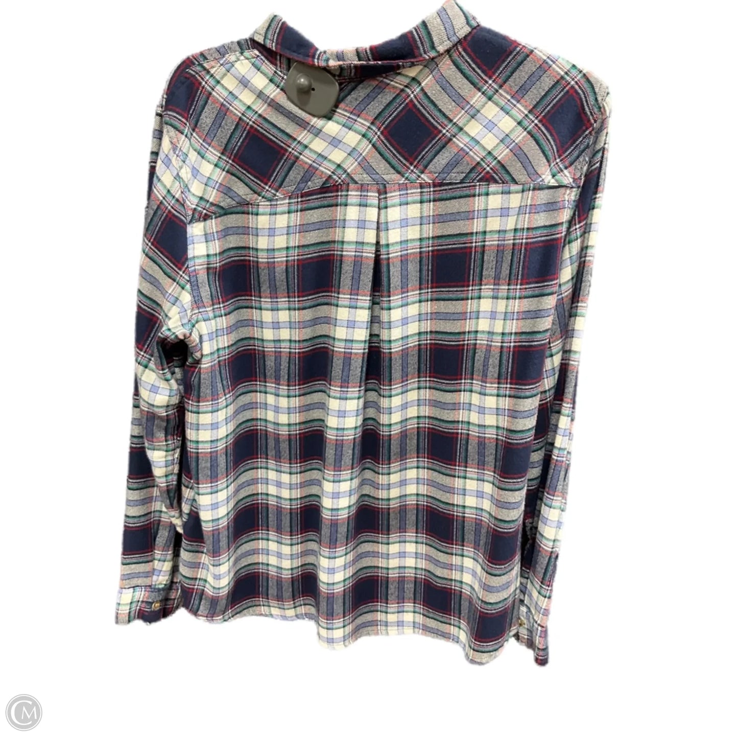 Blouse Long Sleeve By Maurices In Plaid Pattern, Size: Xl