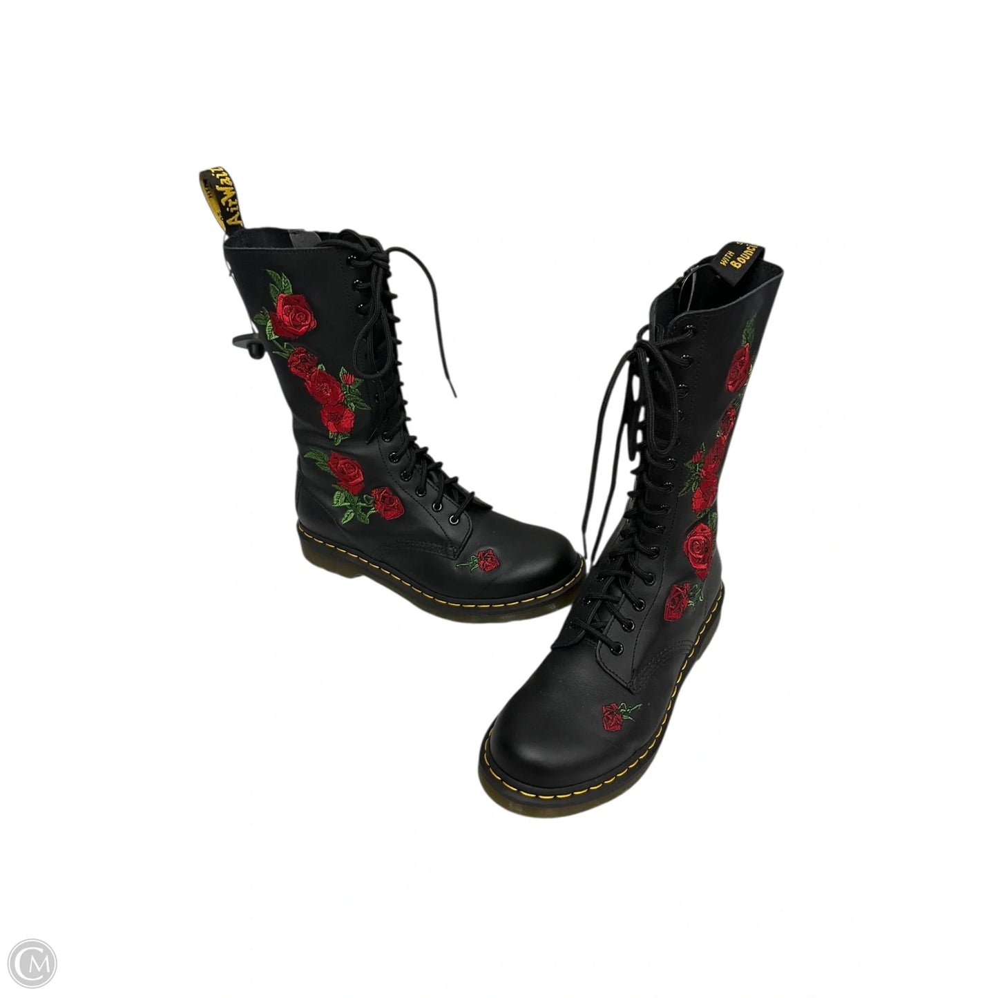 Boots Combat By Dr Martens In Black & Red, Size: 10