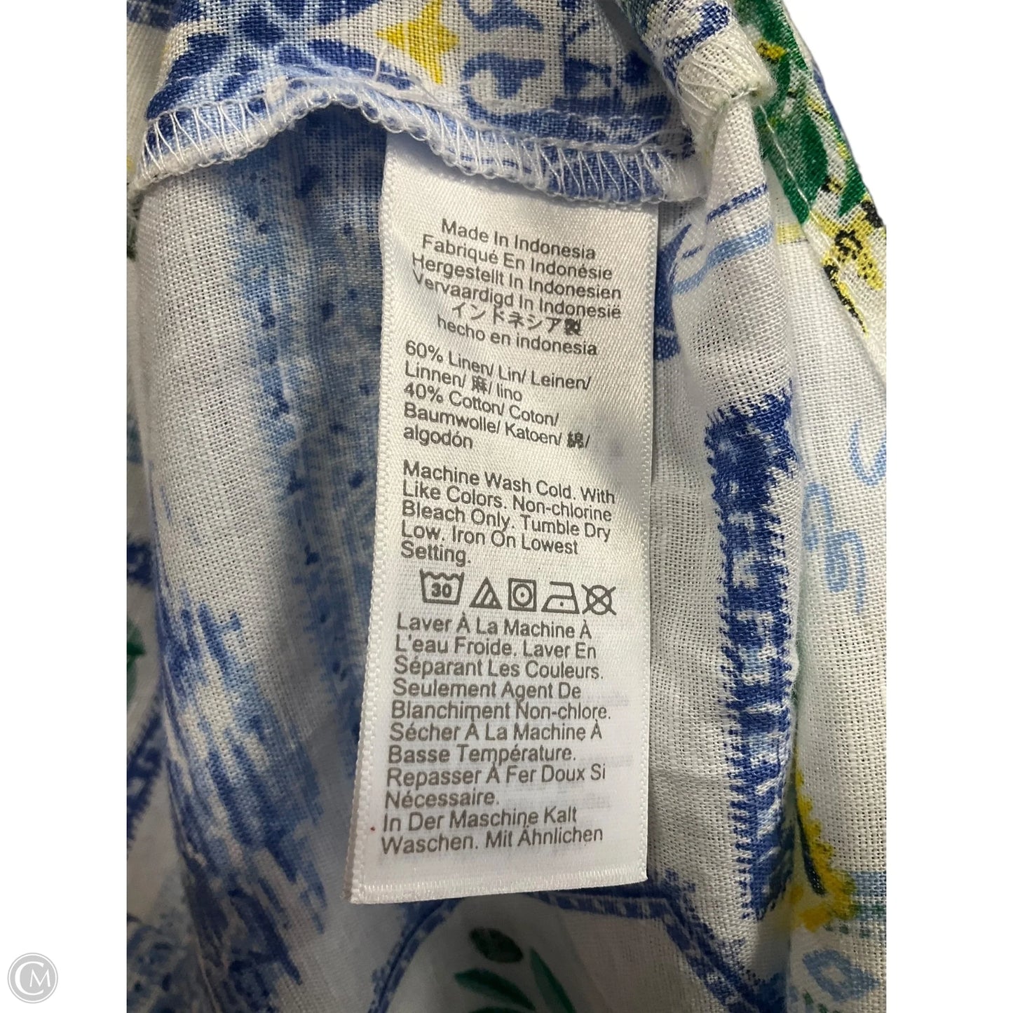 Blouse Long Sleeve By J. Crew In Blue & Yellow, Size: S