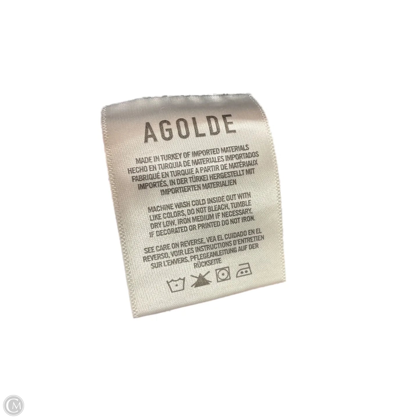 Jeans Straight By Agolde In Black Denim, Size: 8