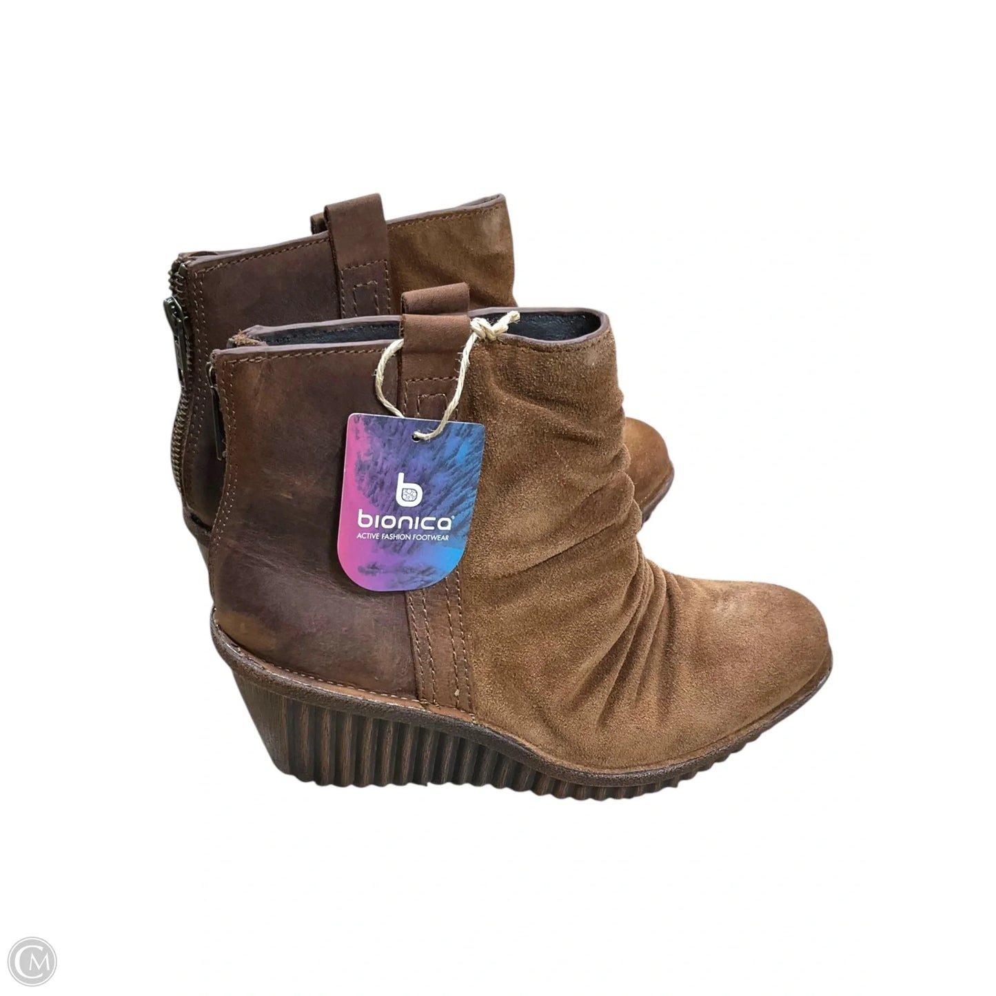 Boots Ankle Heels By Cmb In Brown, Size: 7.5