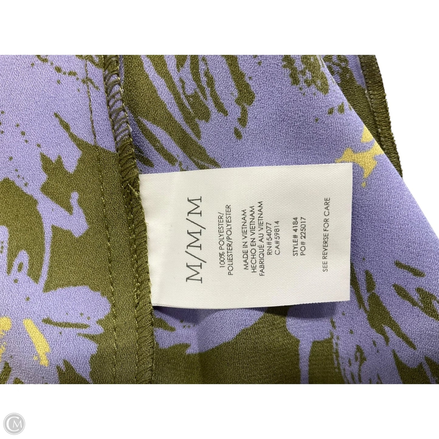 Top Sleeveless By Cabi In Green & Purple, Size: M