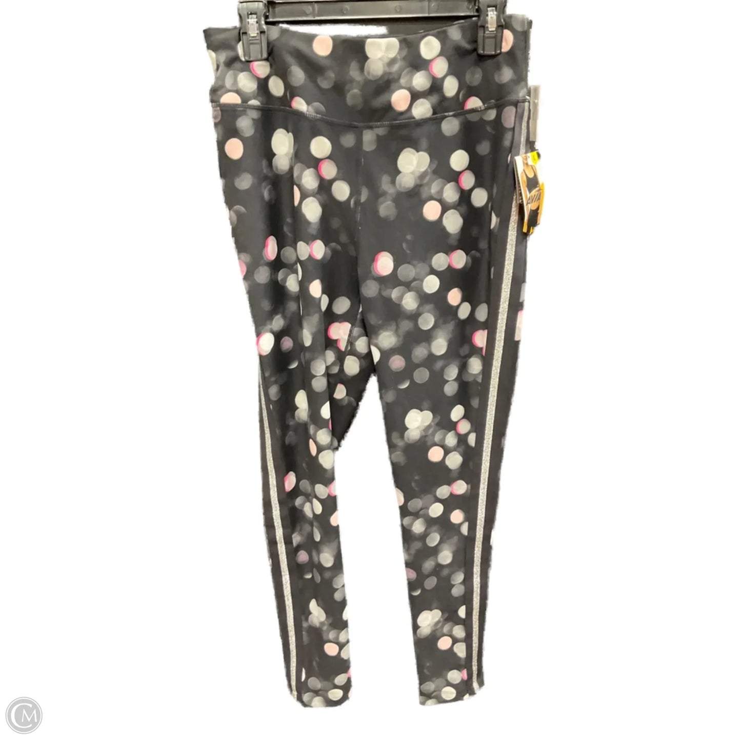Athletic Leggings By Avia In Polkadot Pattern, Size: L