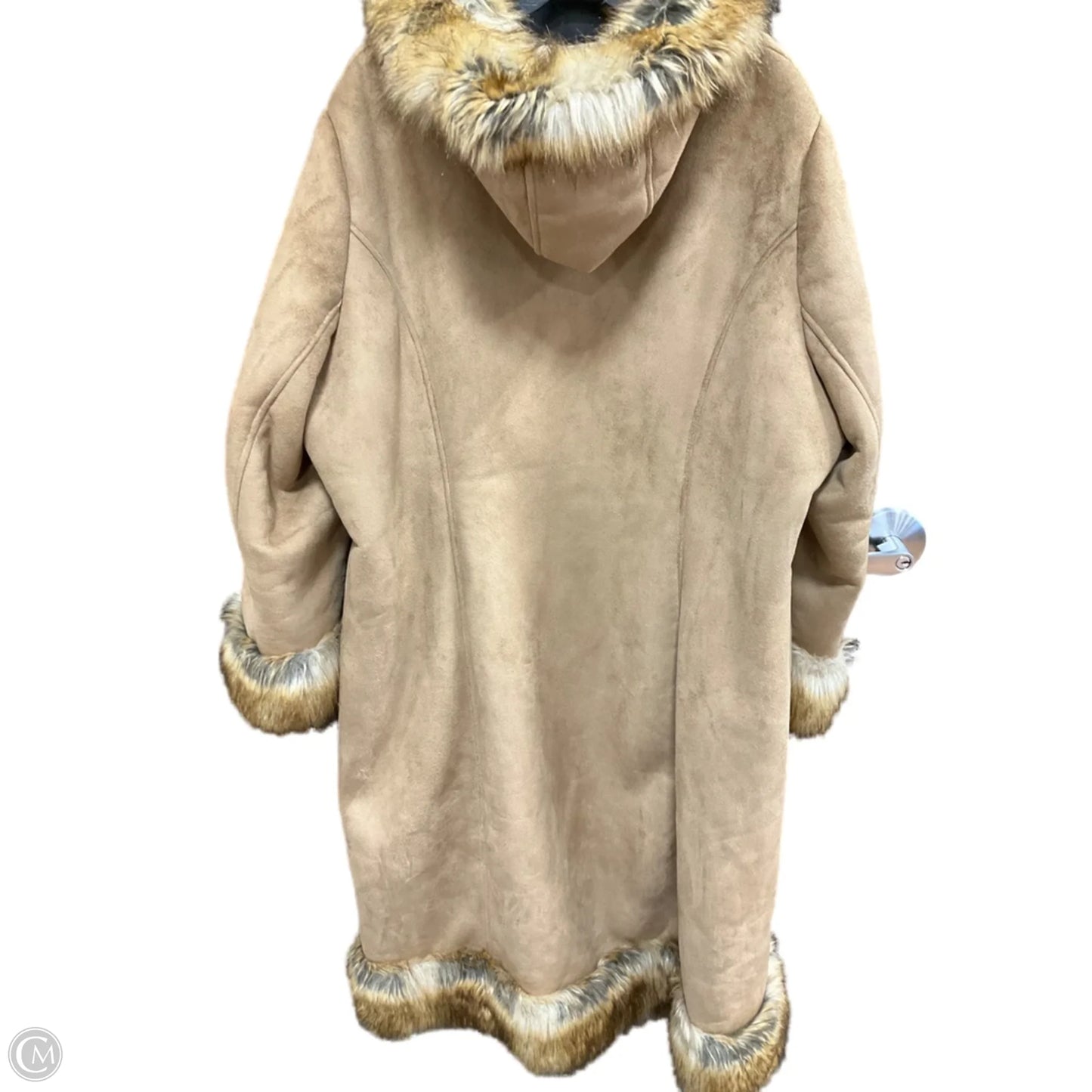 Coat Faux Fur & Sherpa By Luxe In Tan, Size: 1x