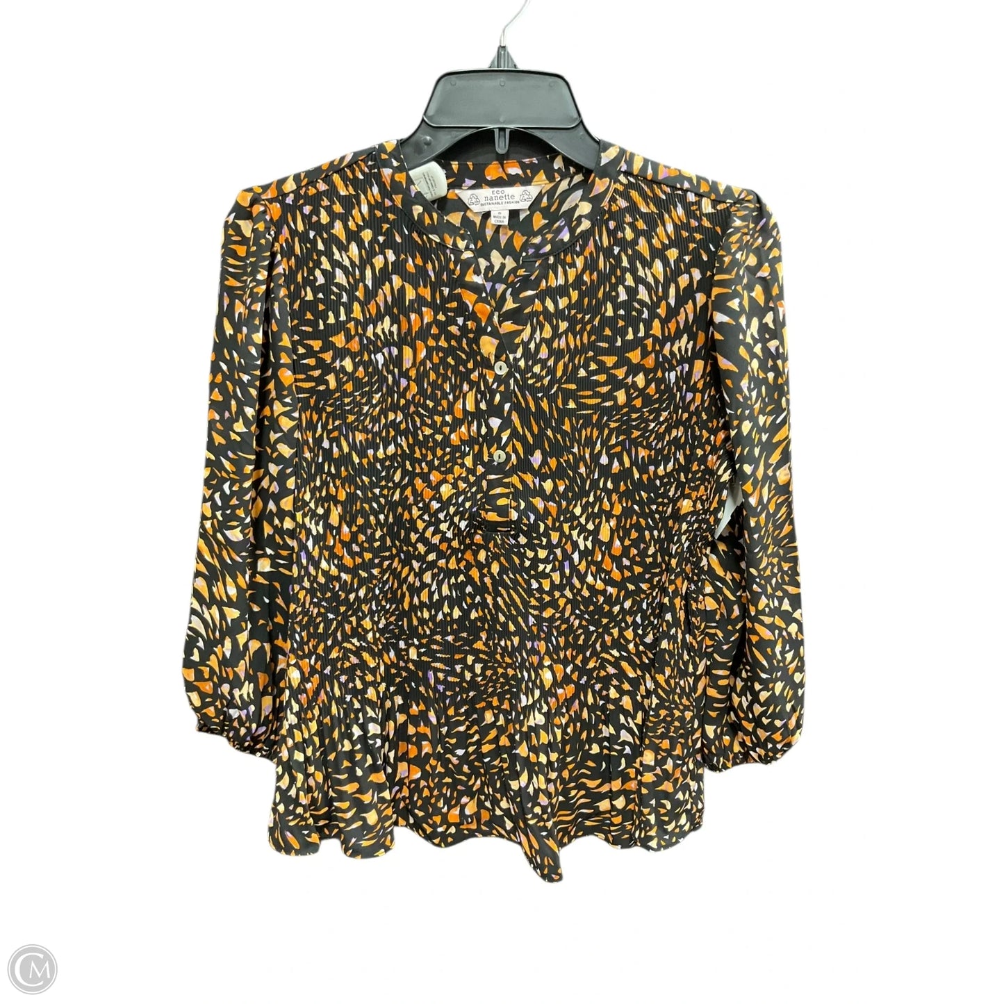 Top Long Sleeve By Nanette By Nanette Lepore In Black & Orange, Size: S