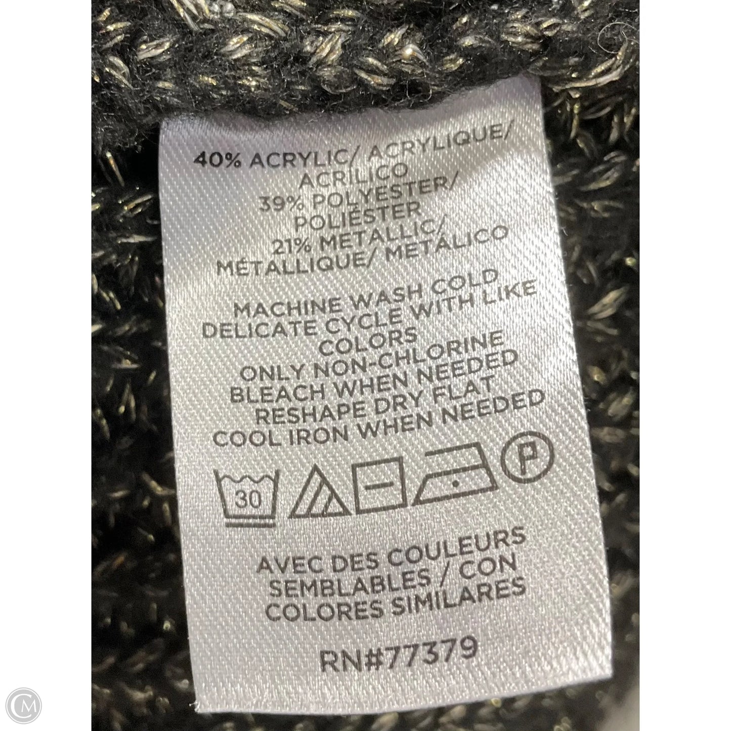 Cardigan By Ann Taylor In Black & Gold, Size: L