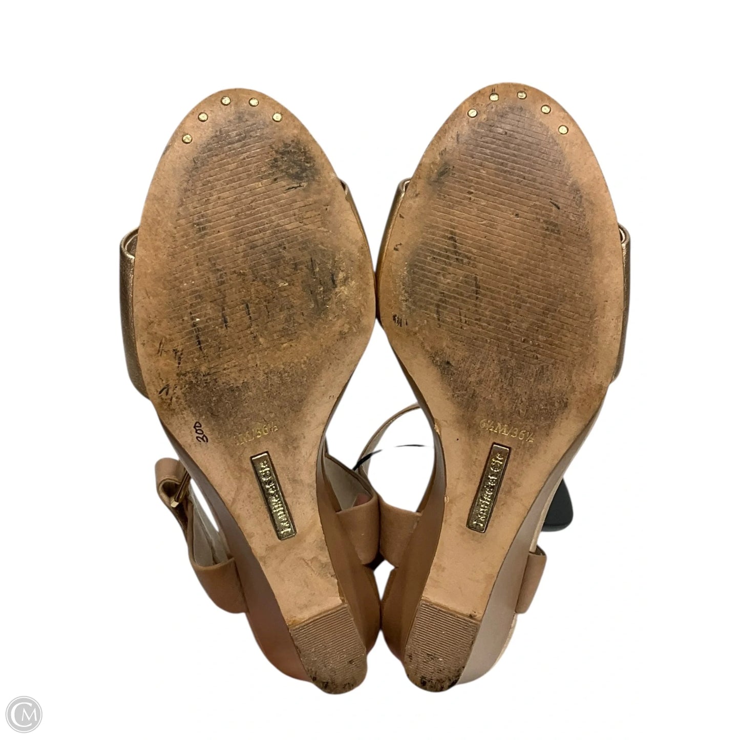 Sandals Heels Wedge By Louise Et Cie In Rose Gold, Size: 6.5