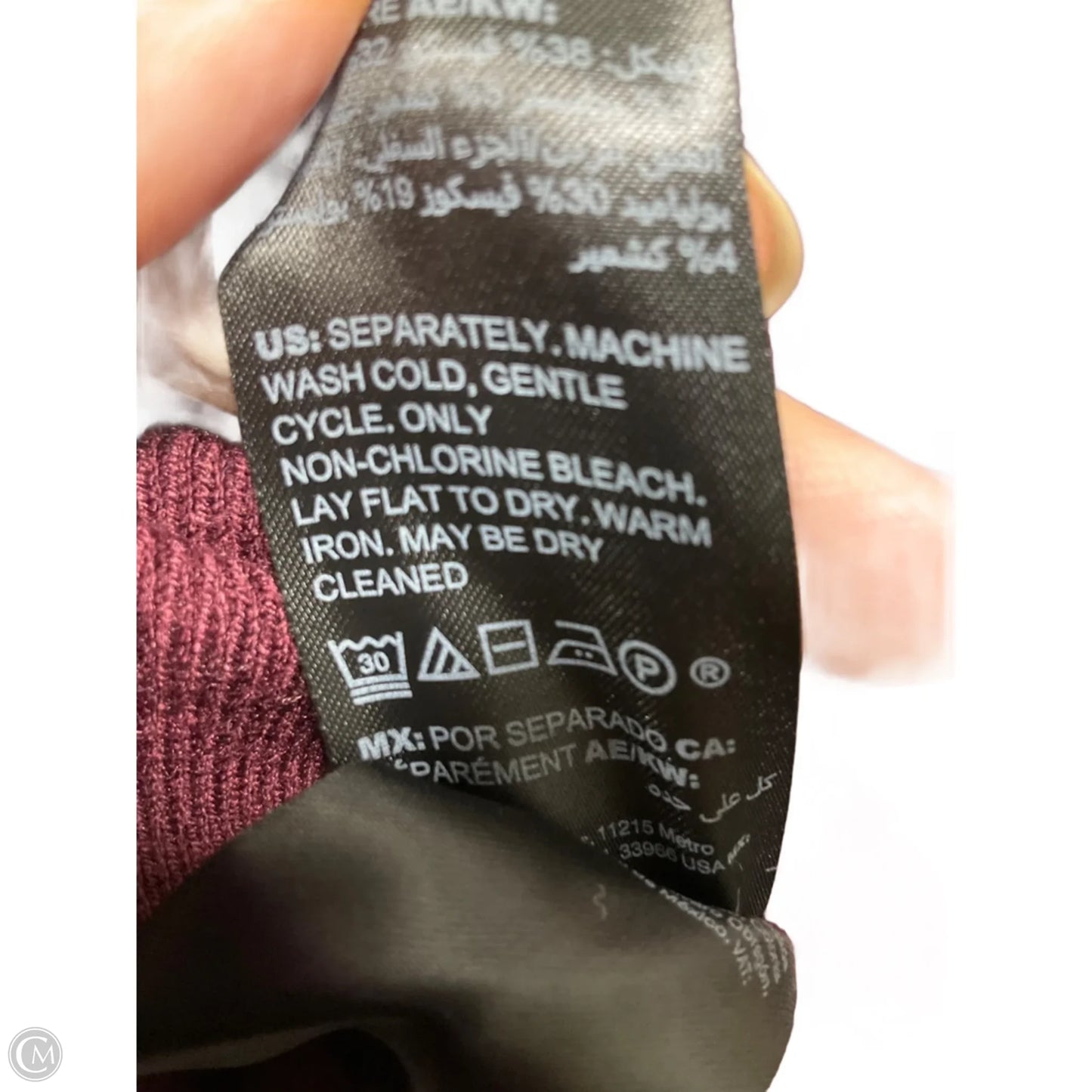 Top Long Sleeve By White House Black Market In Maroon, Size: M