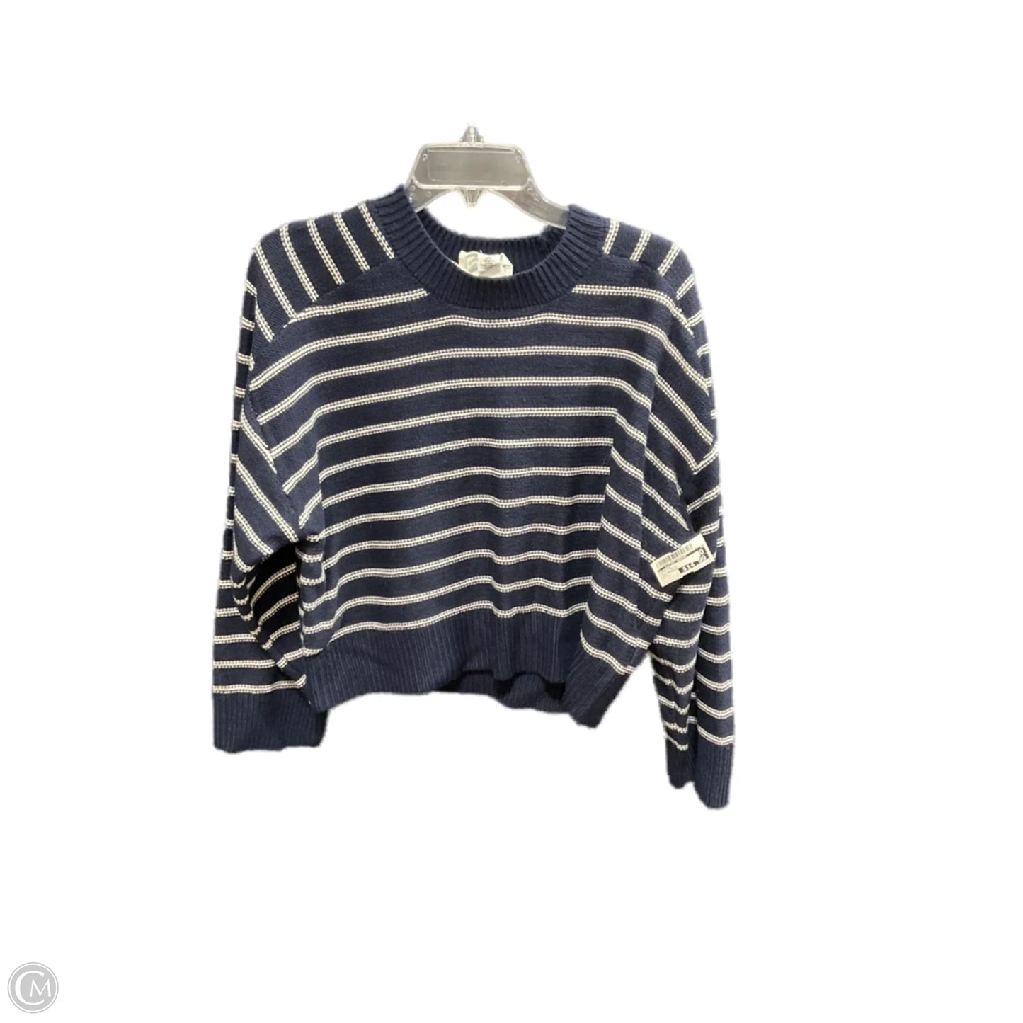 Sweater By Clothes Mentor In Blue & White, Size: L
