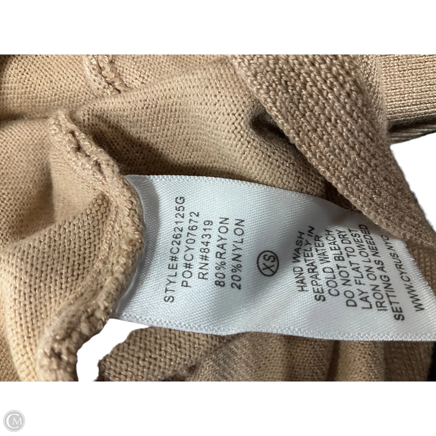 Sweater By Cyrus Knits In Tan, Size: Xs