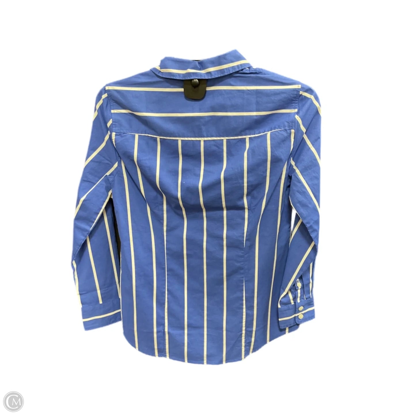Blouse Long Sleeve By J. Crew In Blue & White, Size: Xs