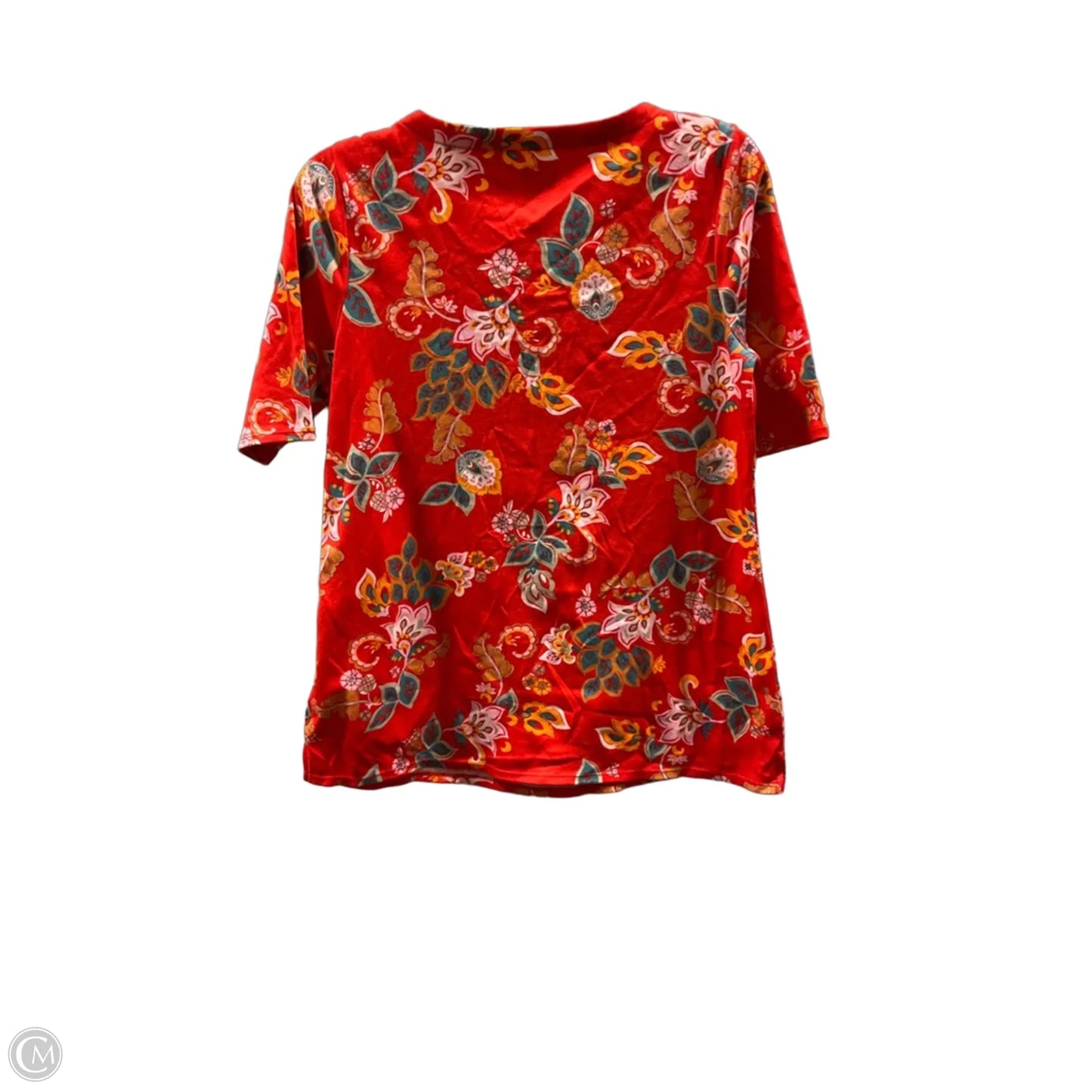 Top Short Sleeve By Croft And Barrow In Floral Print, Size: S