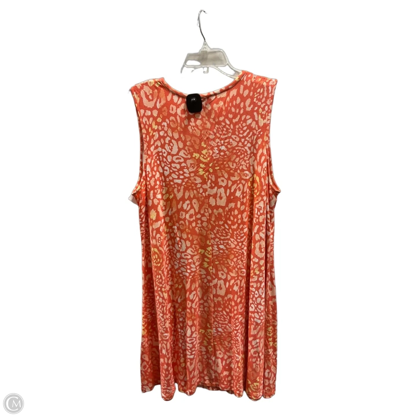 Dress Casual Midi By Chicos In Orange & White, Size: L