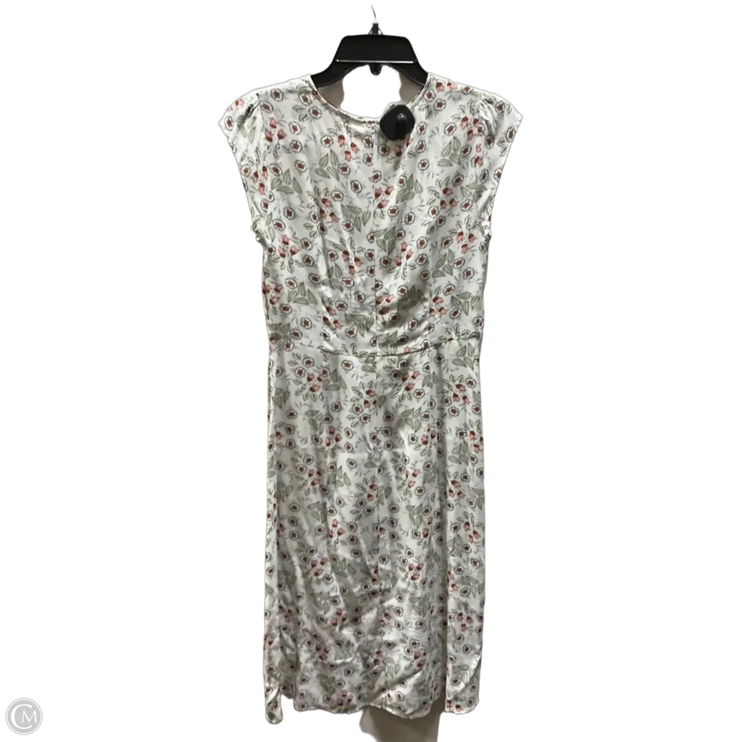 Dress Casual Midi By Loft In Pink & White, Size: Xs