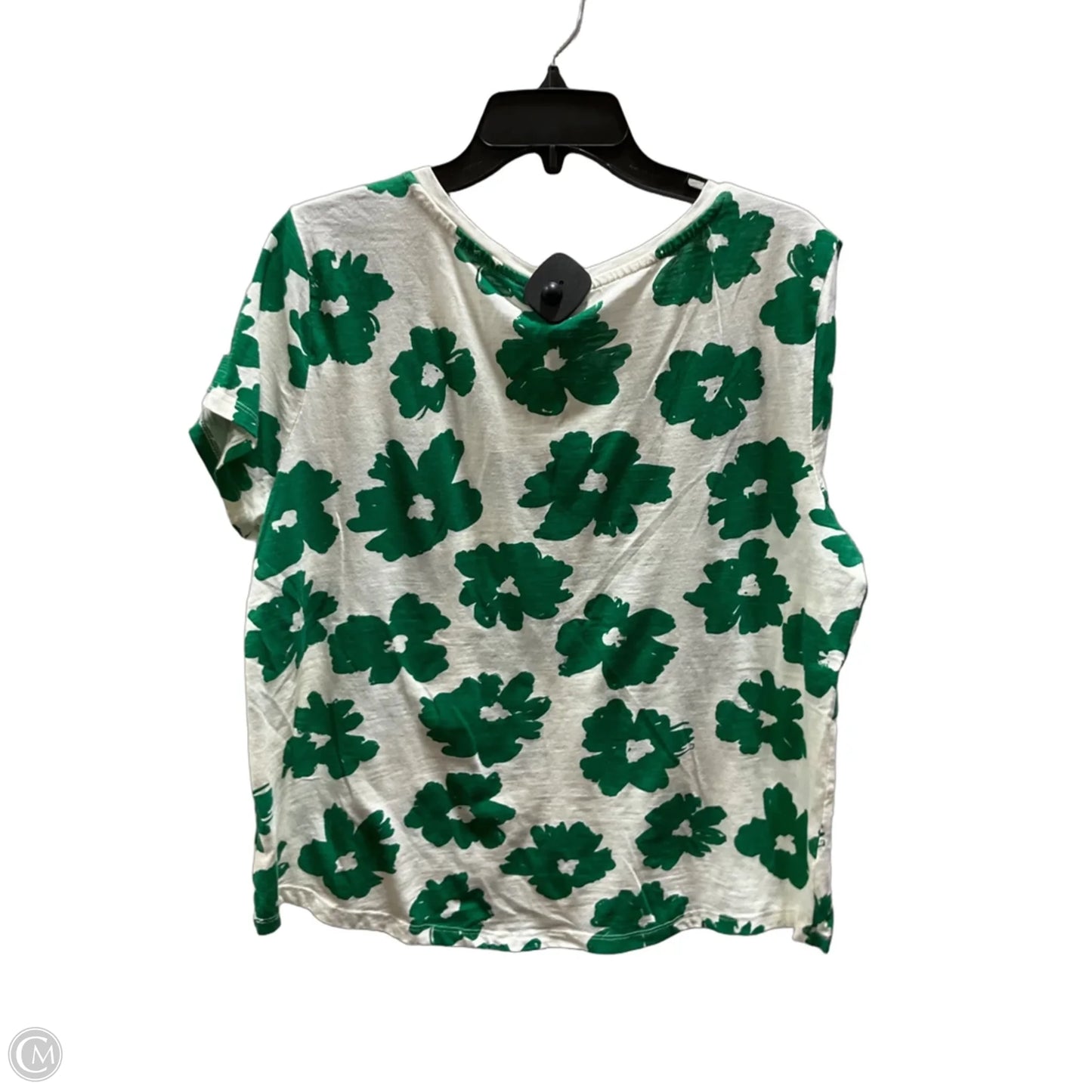Top Short Sleeve By Sonoma In Green & White, Size: Xl