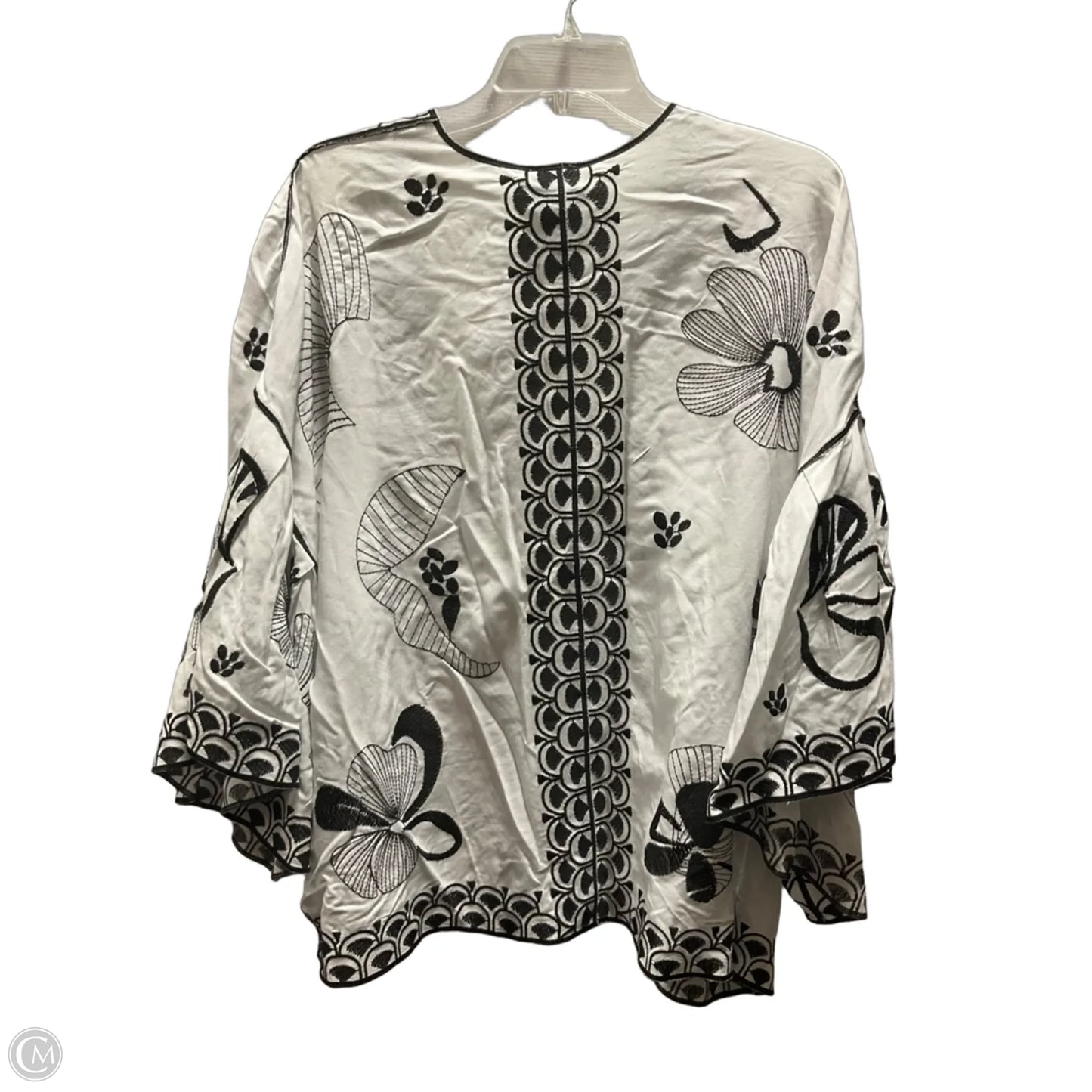 Cardigan By Chicos In Black & Cream, Size: Xxl