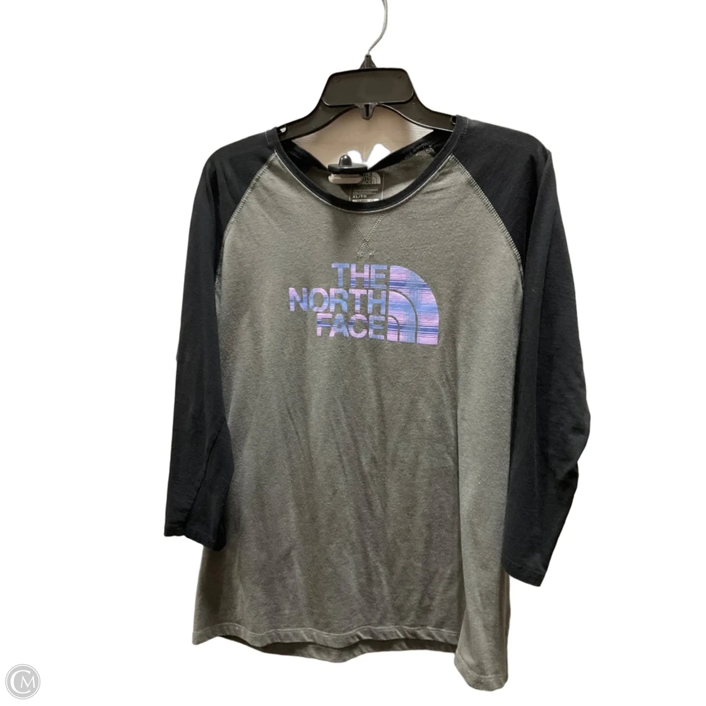 Athletic Top Short Sleeve By The North Face In Black & Grey, Size: Xl