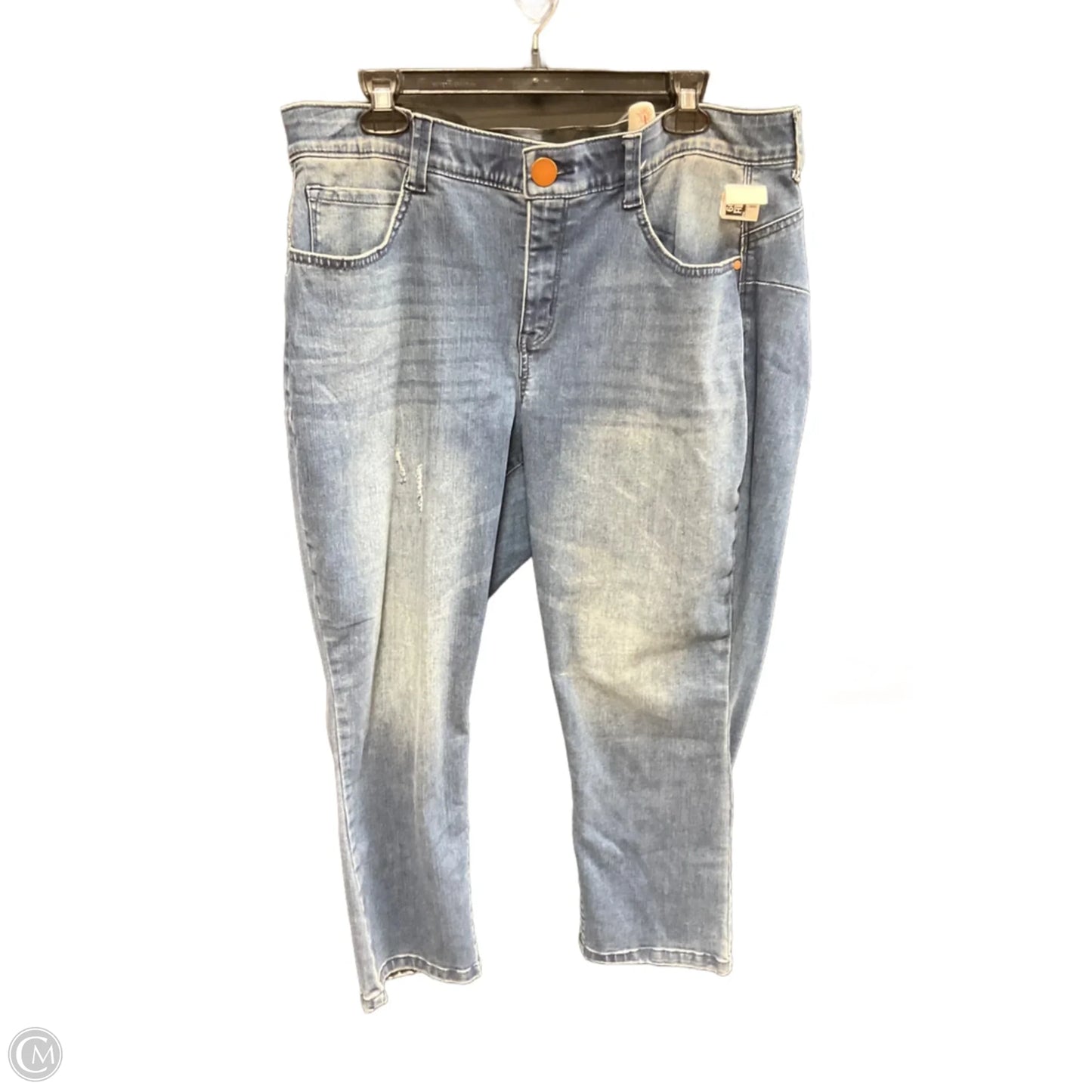Jeans Straight By Vintage America In Blue Denim, Size: 18