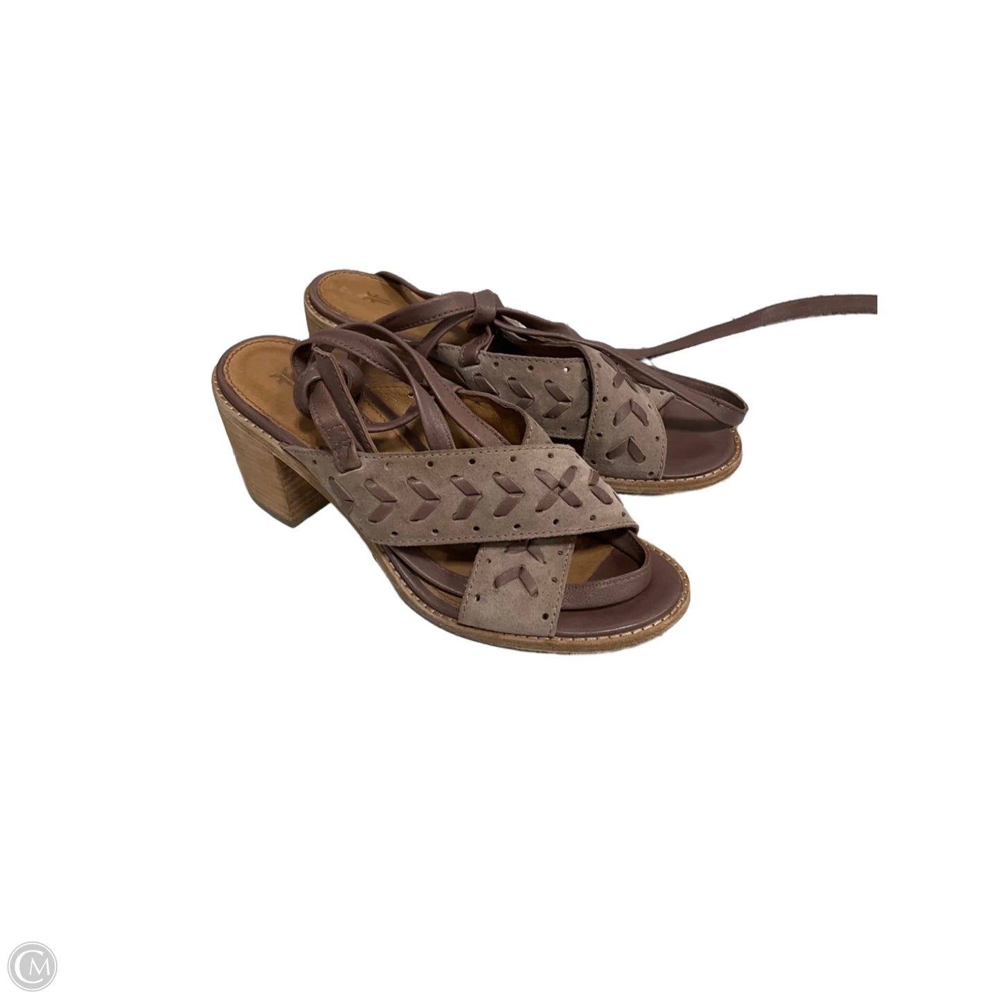 Sandals Designer By Frye In Taupe, Size: 8.5