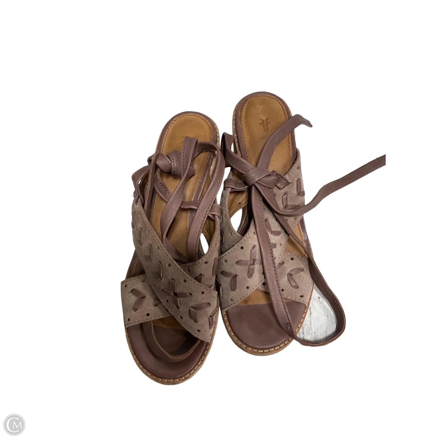 Sandals Designer By Frye In Taupe, Size: 8.5