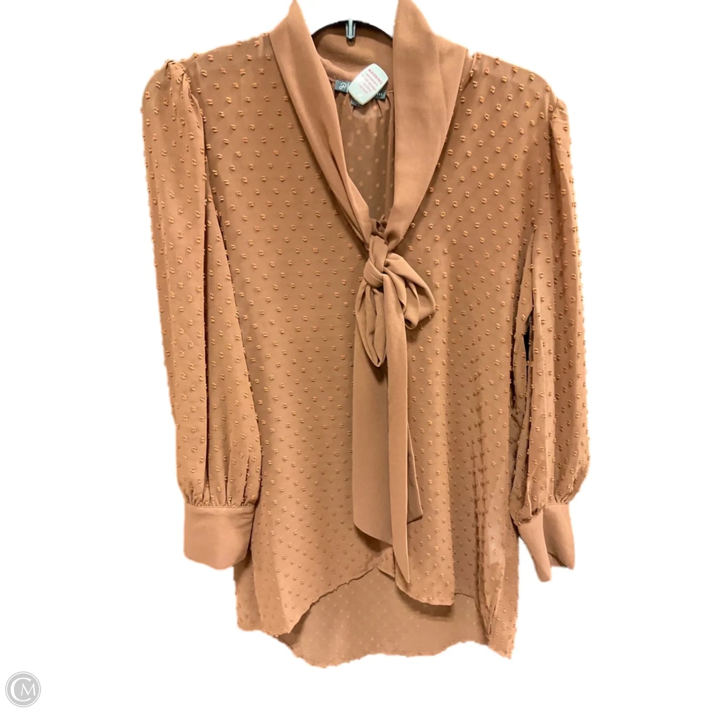 Blouse Long Sleeve By Adrianna Papell In Brown, Size: S