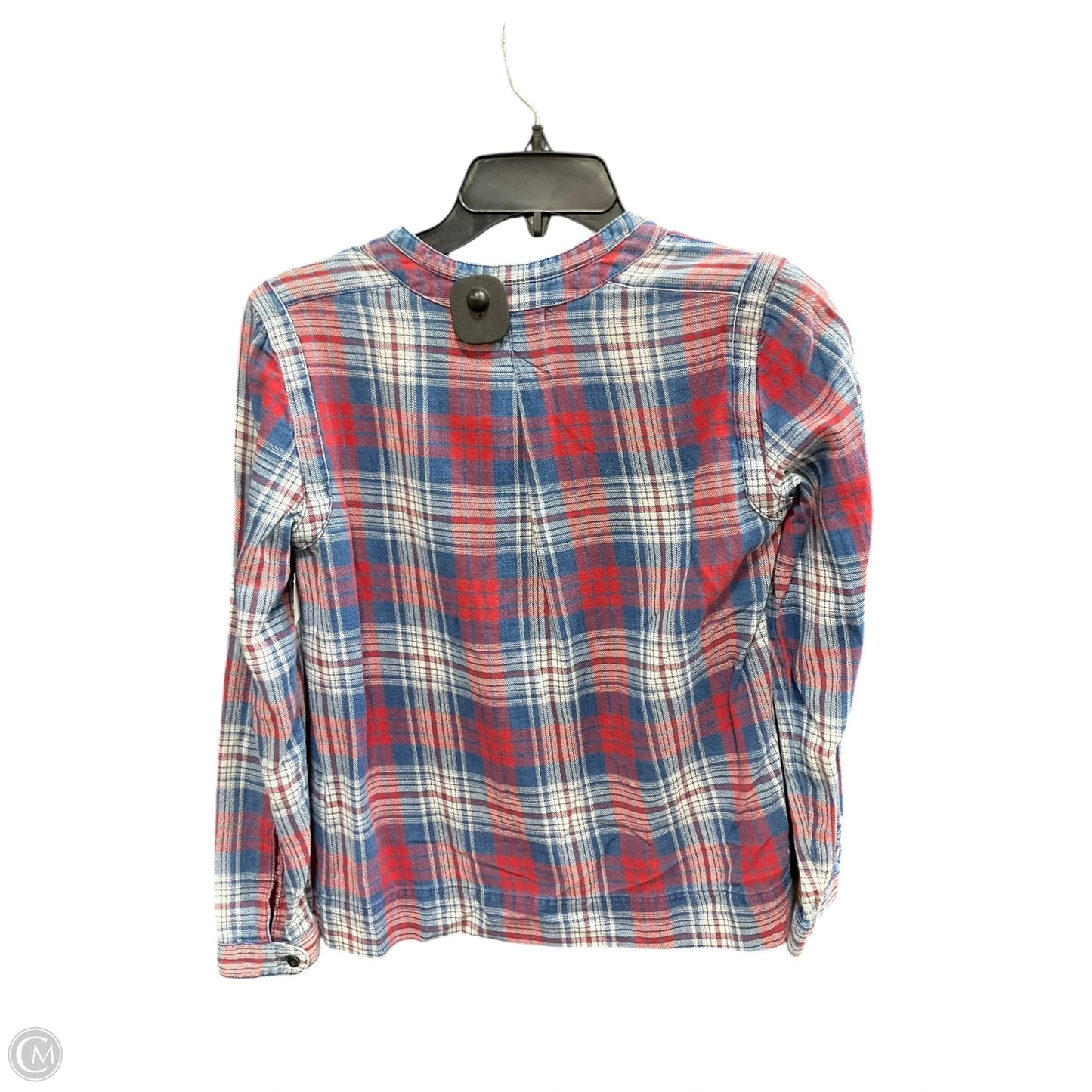 Top Long Sleeve By Madewell In Plaid Pattern, Size: Xs